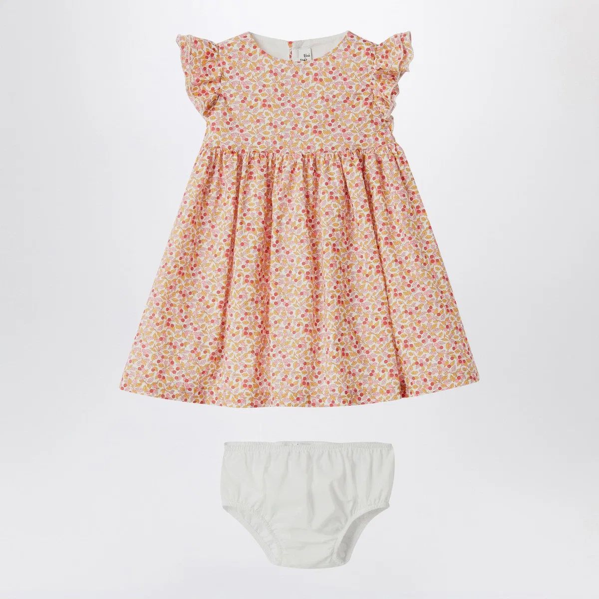 Il Gufo Apricot Dress With Culotte In Liberty Fa
