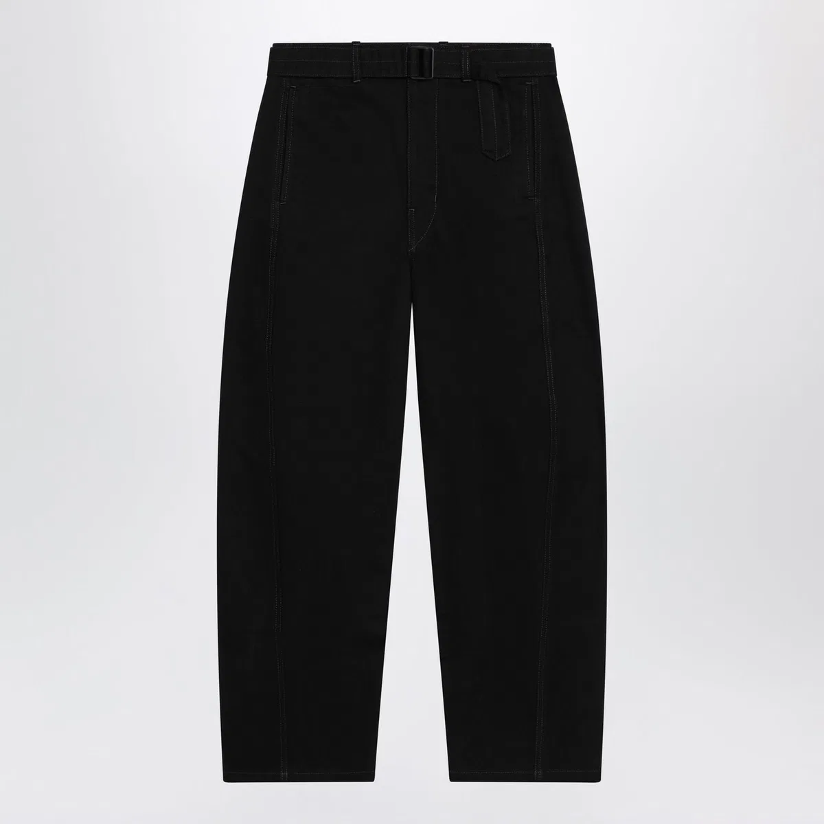 Lemaire Black Cotton Trousers With Belt