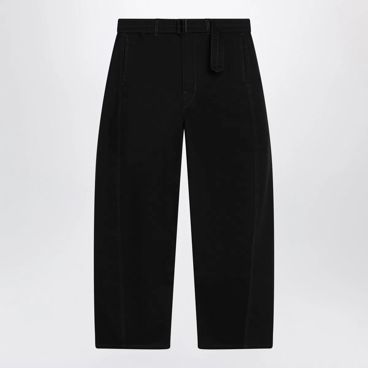 Lemaire Black Cotton Trousers With Belt