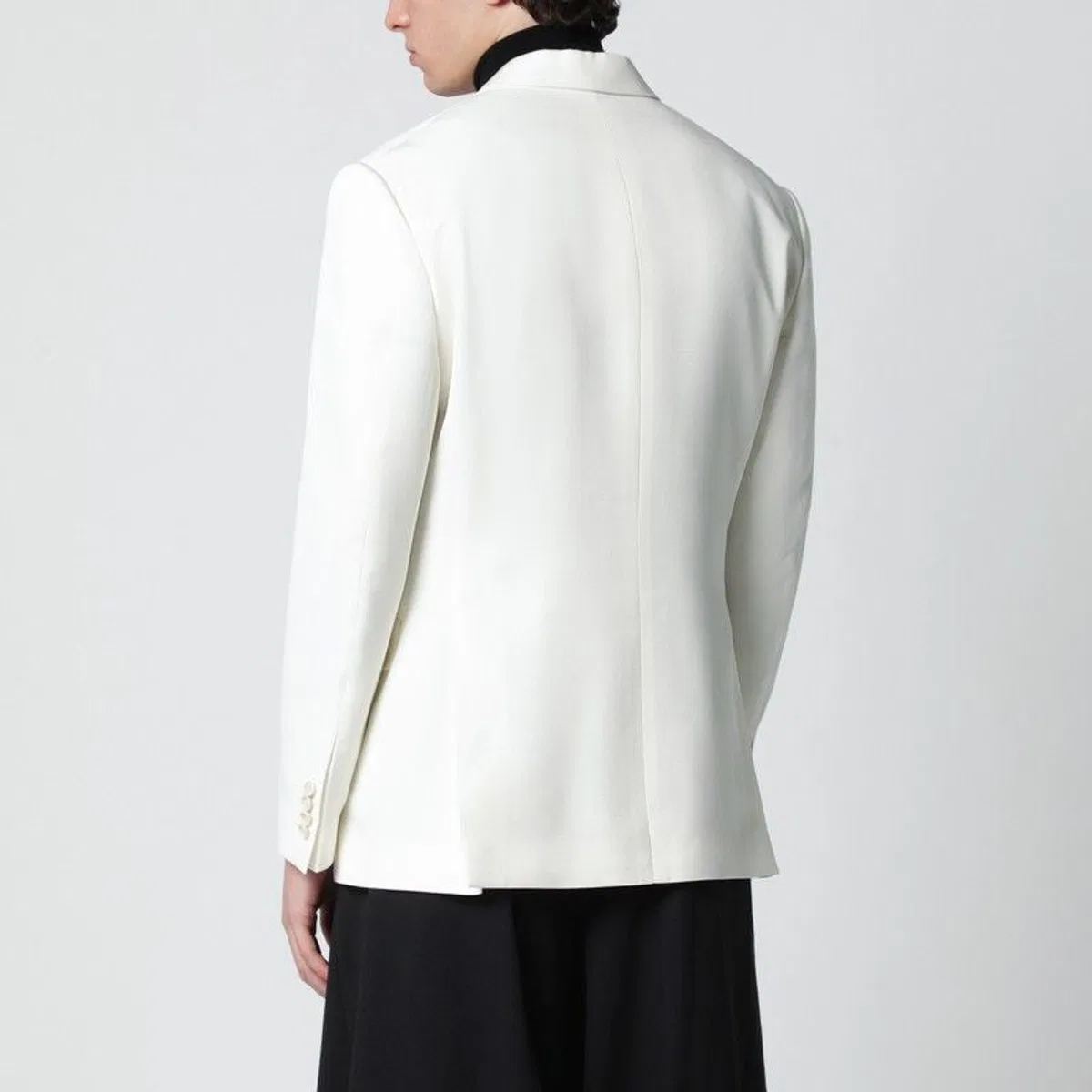 Lardini White Viscose Doublebreasted Suit