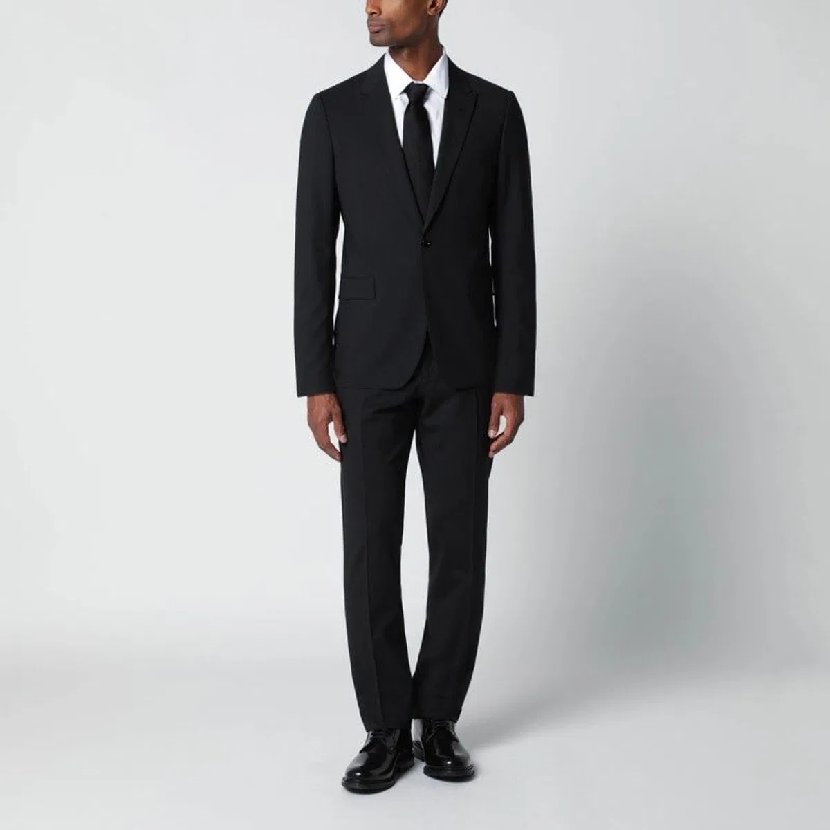 Lardini Black Singlebreasted Woolblend Suit