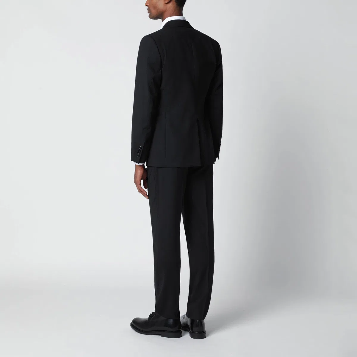 Lardini Black Single-Breasted Wool-Blend Suit