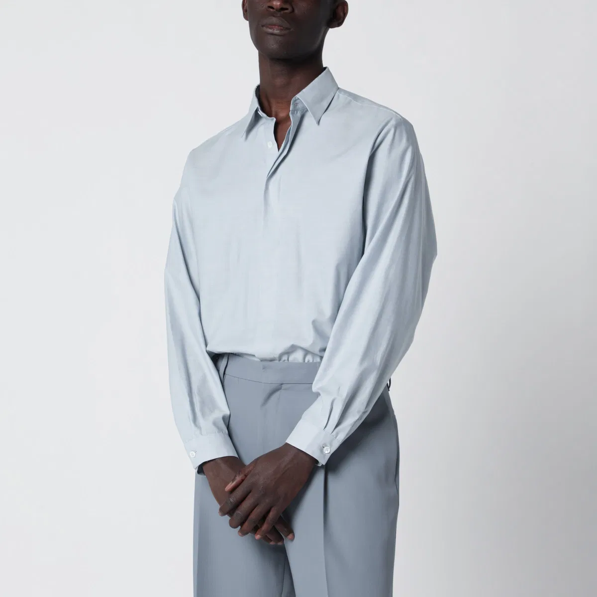 Lardini Light Blue Cotton Blend Shirt