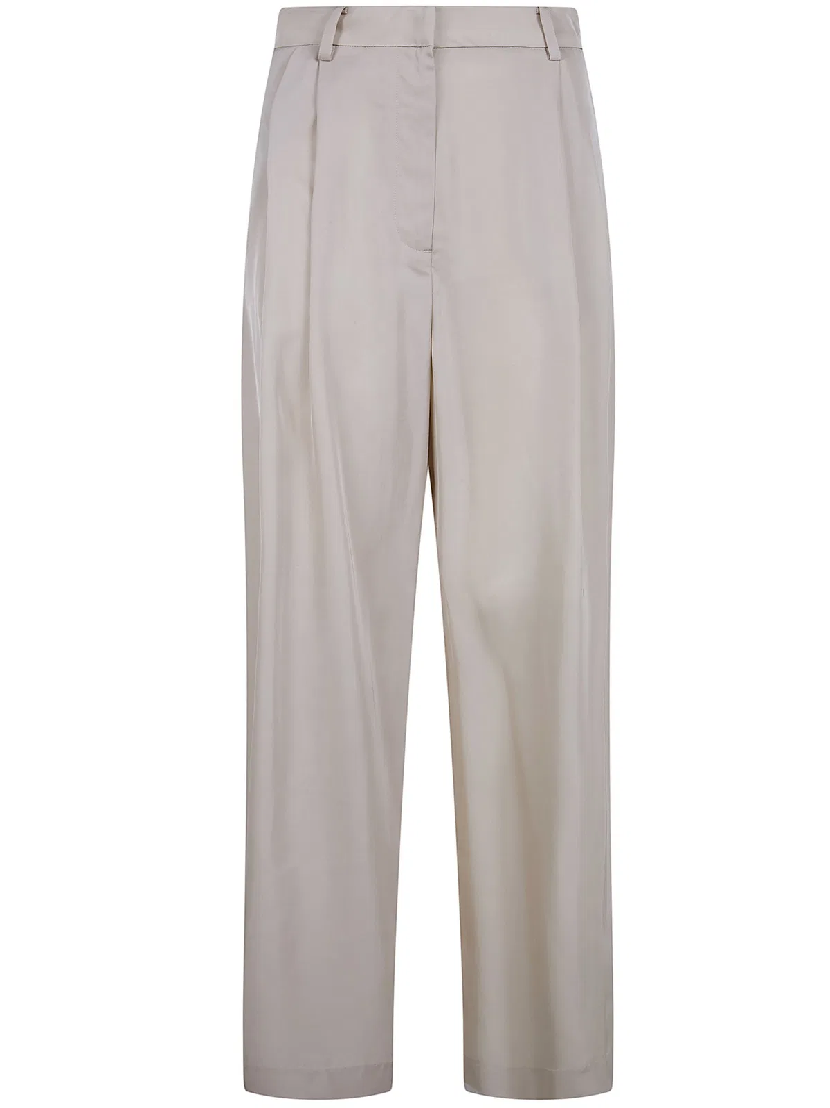 The Frankie Shop "Marfa Fluid" Twill Pleated Trousers