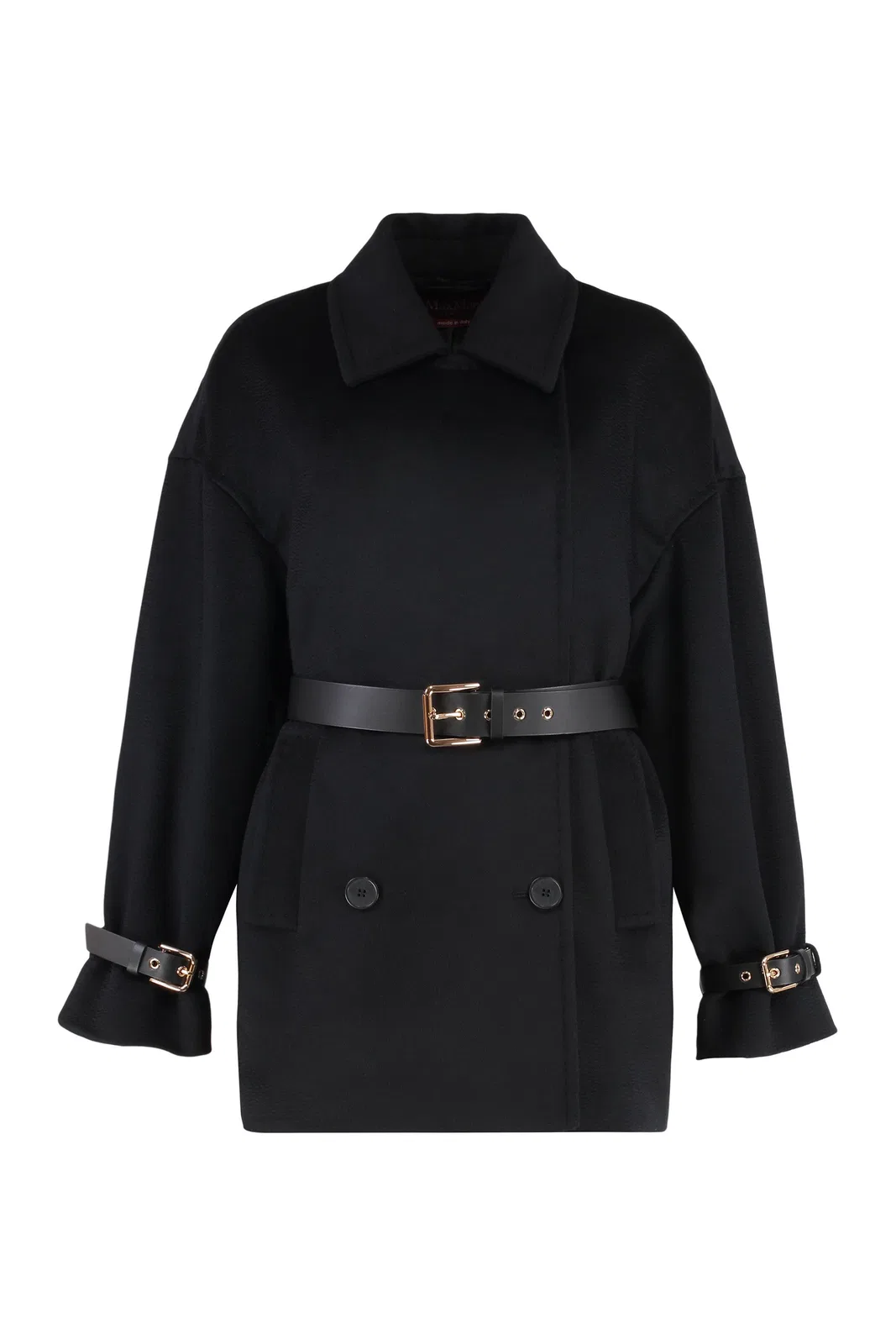 Max Mara Studio Pausa Double-Breasted Virgin Wool Coat