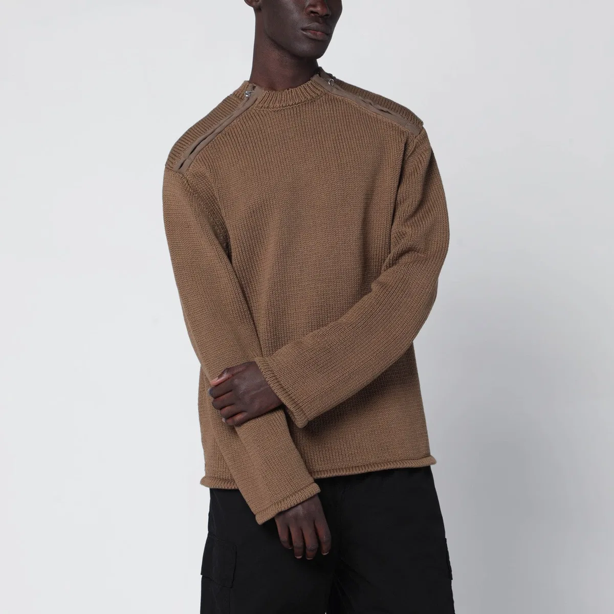 Oamc Dark Beige Cotton Sweater