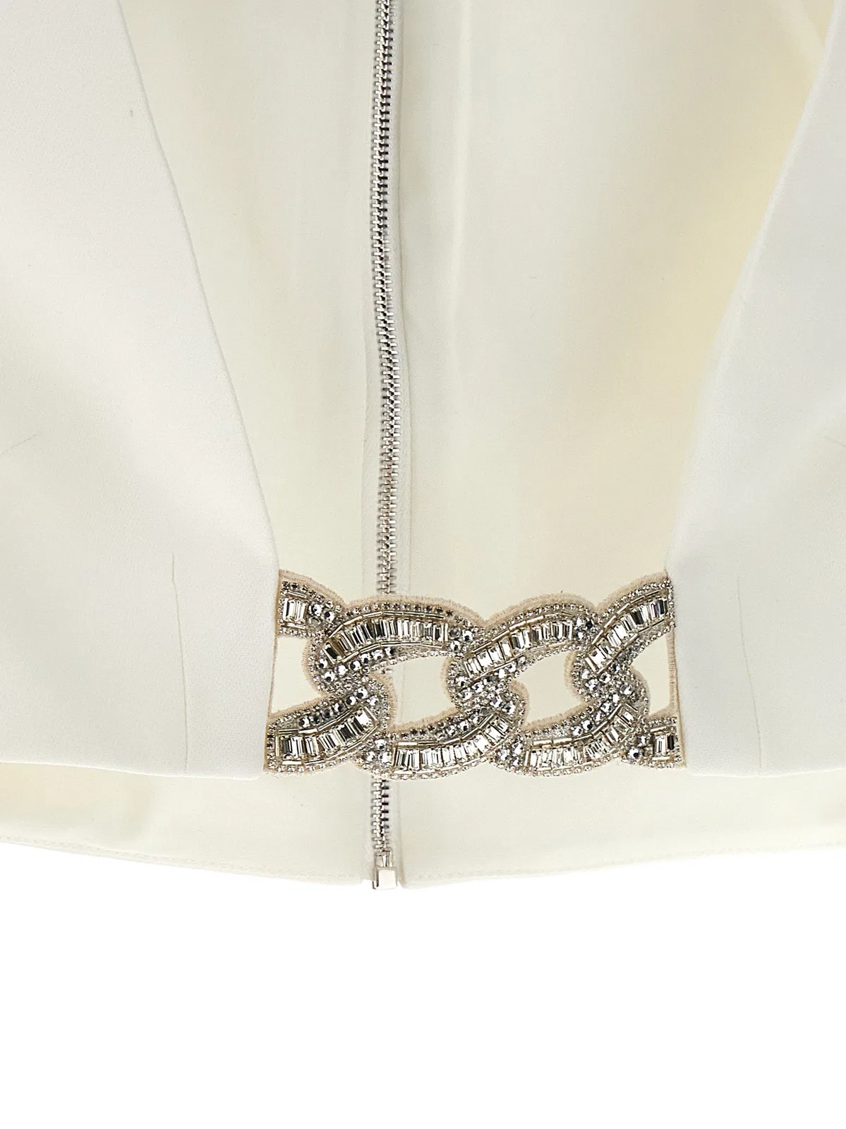 David koma Top '3D Crystsal Chain And Square Neck'