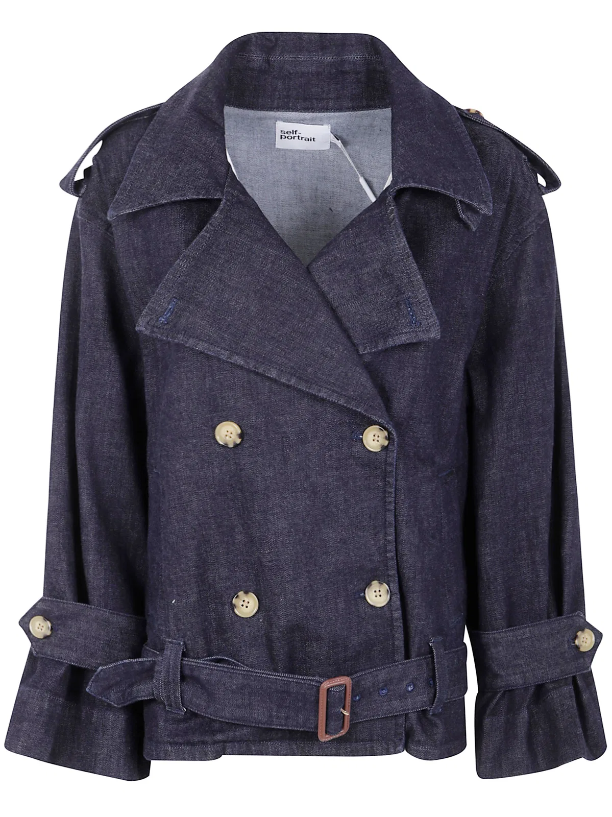 Self-Portrait Denim Trench Jacket
