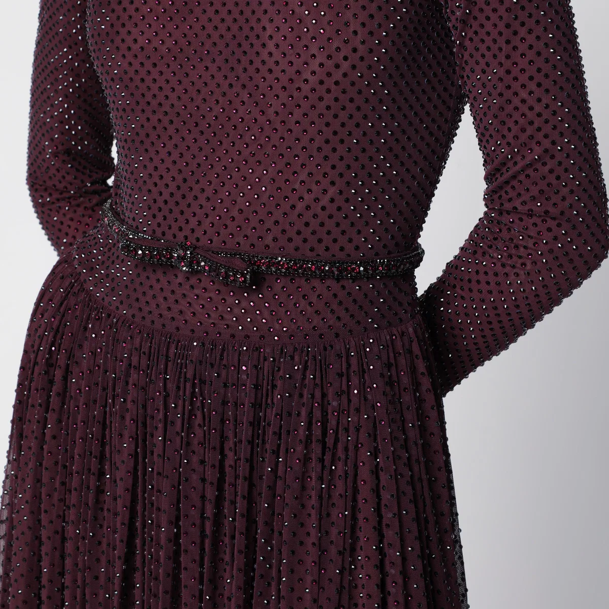 Self-Portrait Self Portrait Burgundy Long Dress With R