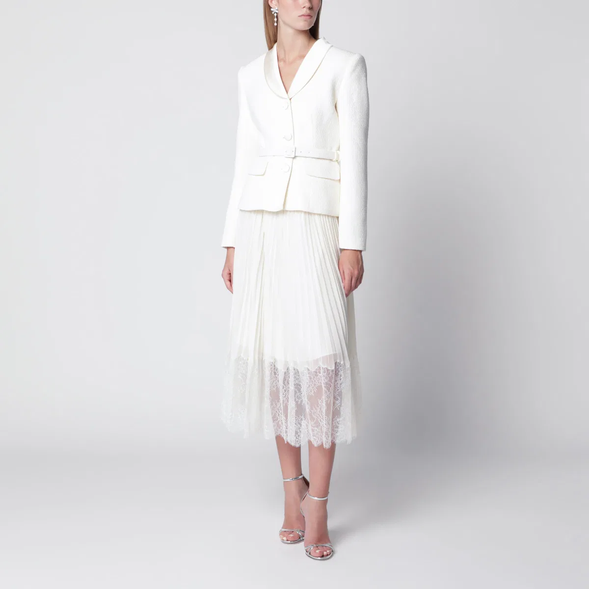 Self-Portrait Self Portrait Bouclé Shawl-Collar Midi D