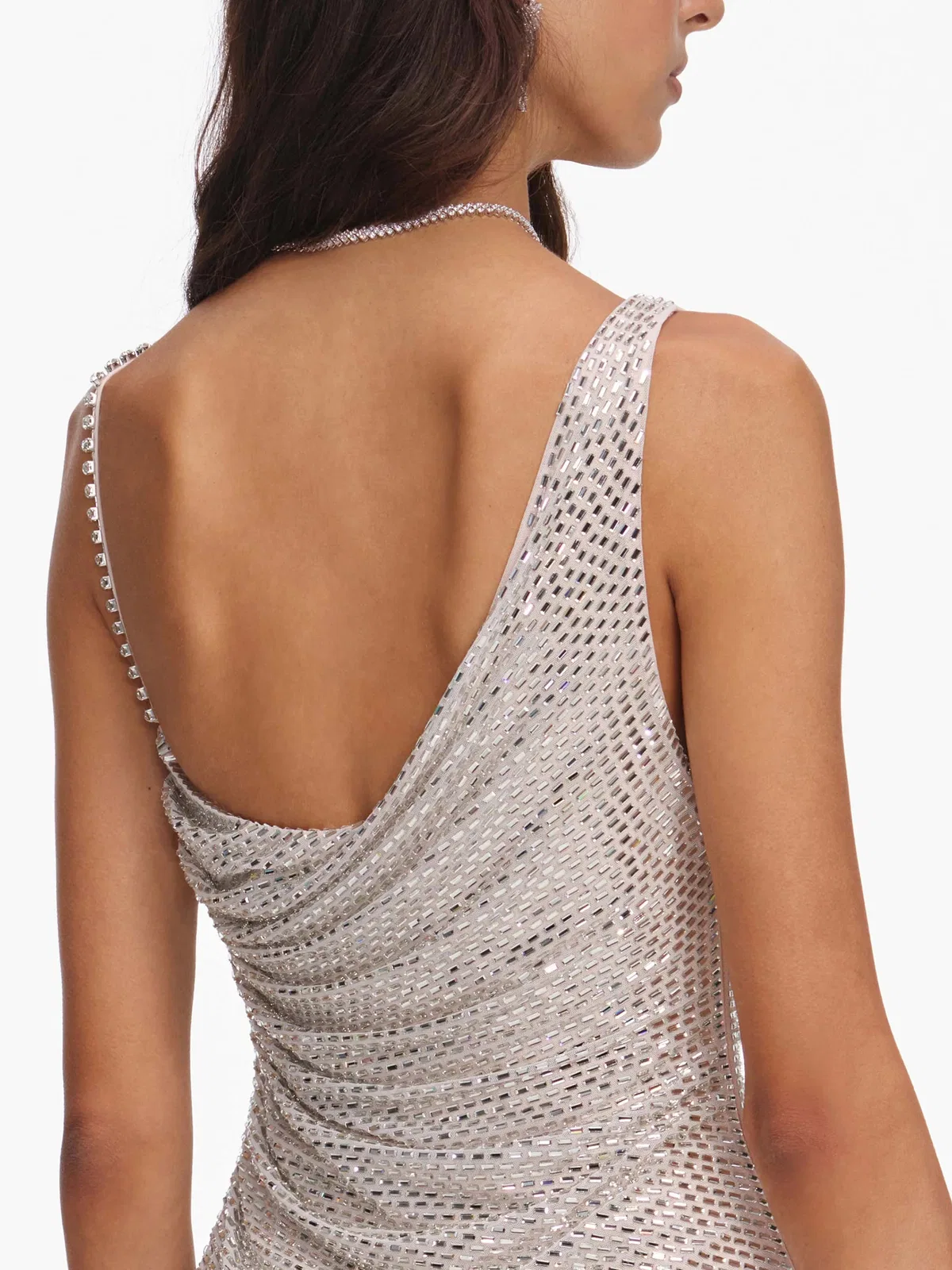 Self-Portrait Short Dress With Rhinestones