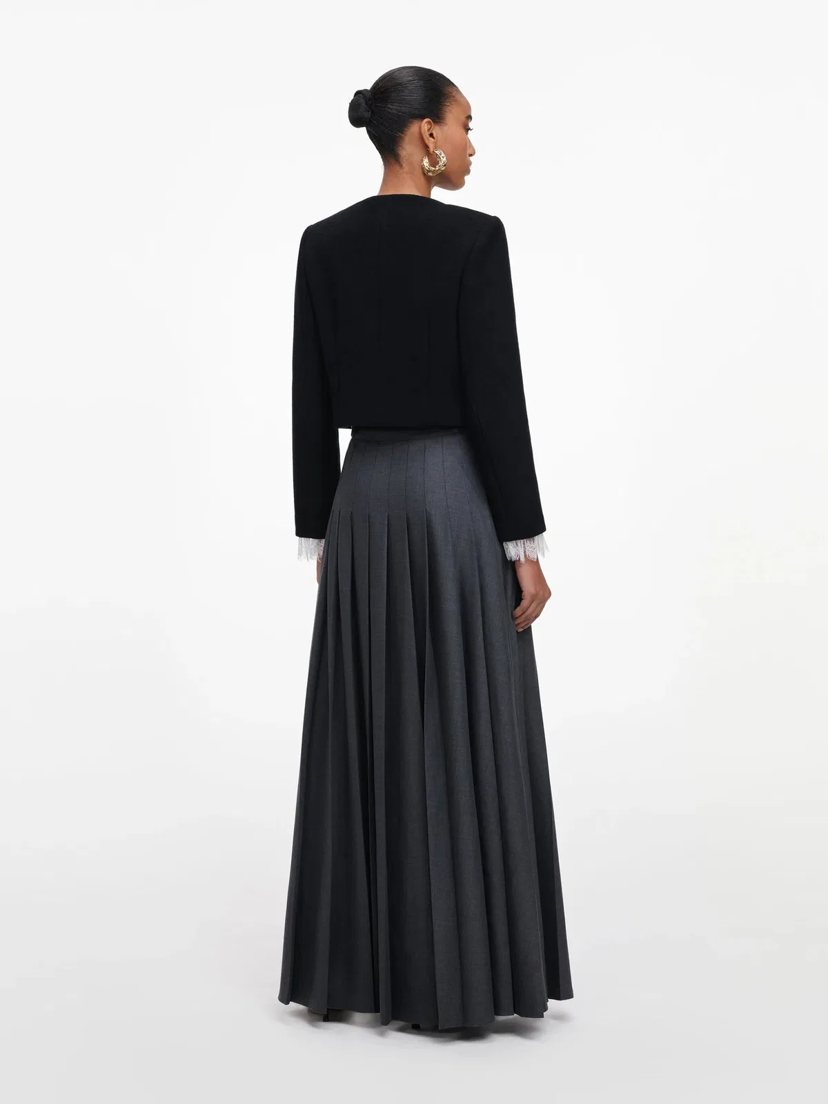 Self-Portrait Plited Maxi Skirt