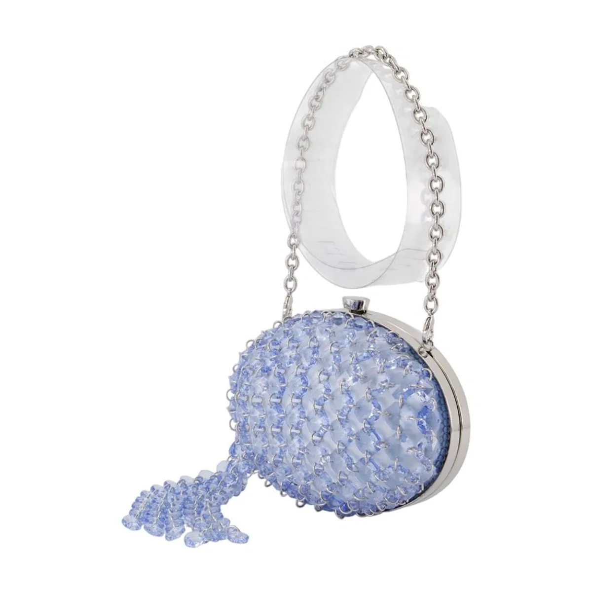 Self-Portrait Oval Crystal Chain Clutch Bag