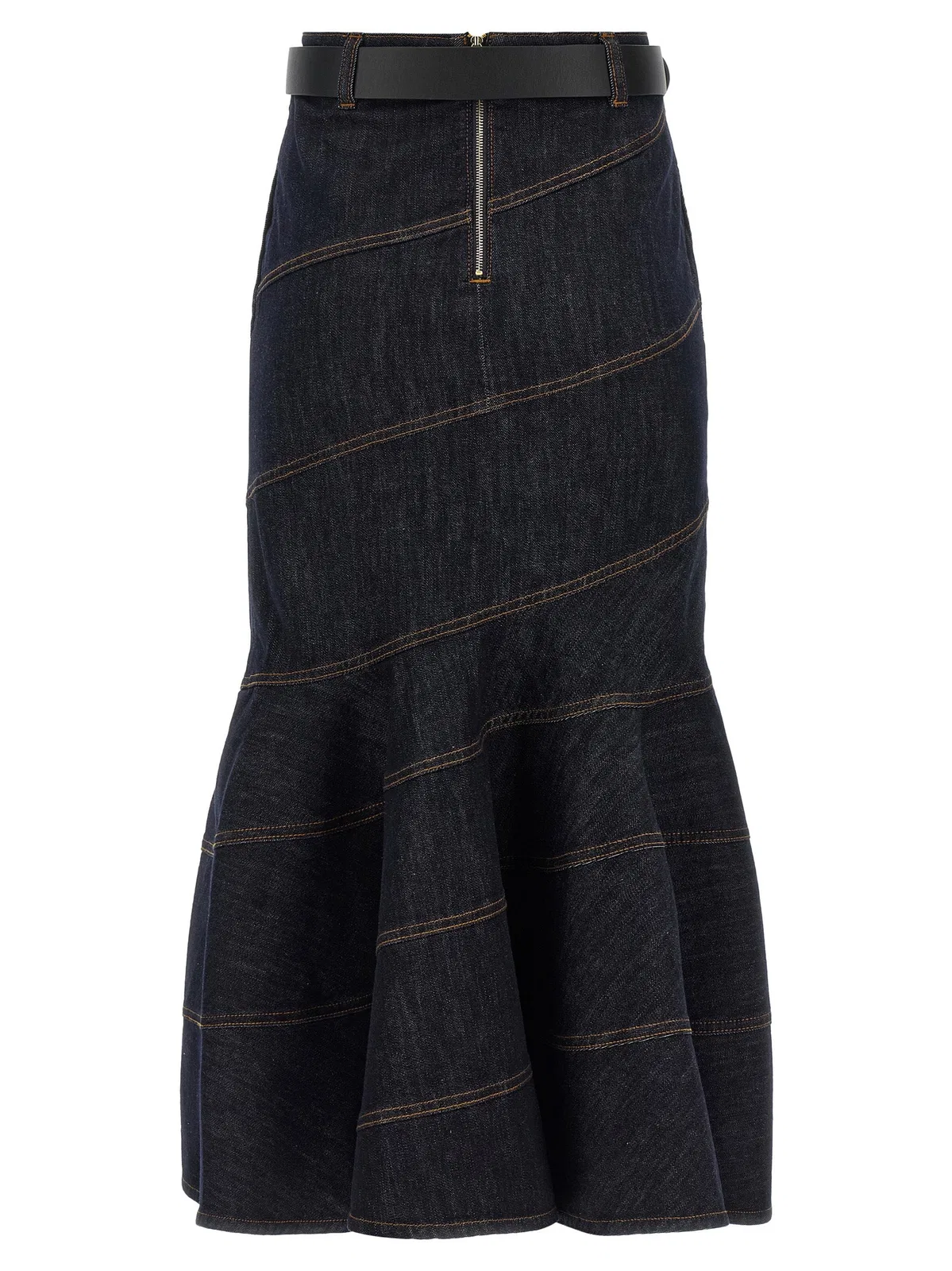 Self-Portrait Self Portrait 'Indigo Denim Belted Midi'