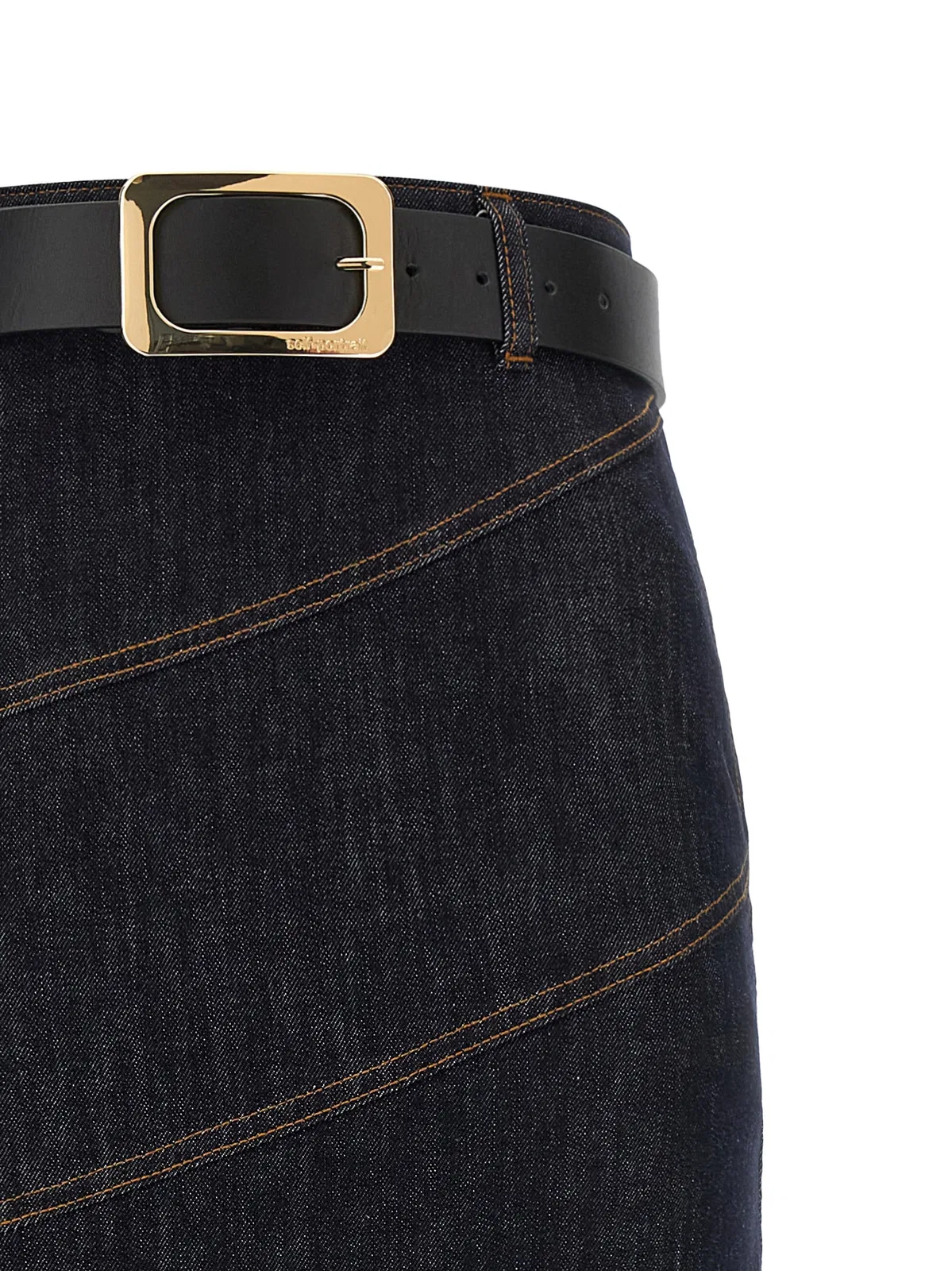 Self-Portrait Self Portrait 'Indigo Denim Belted Midi'