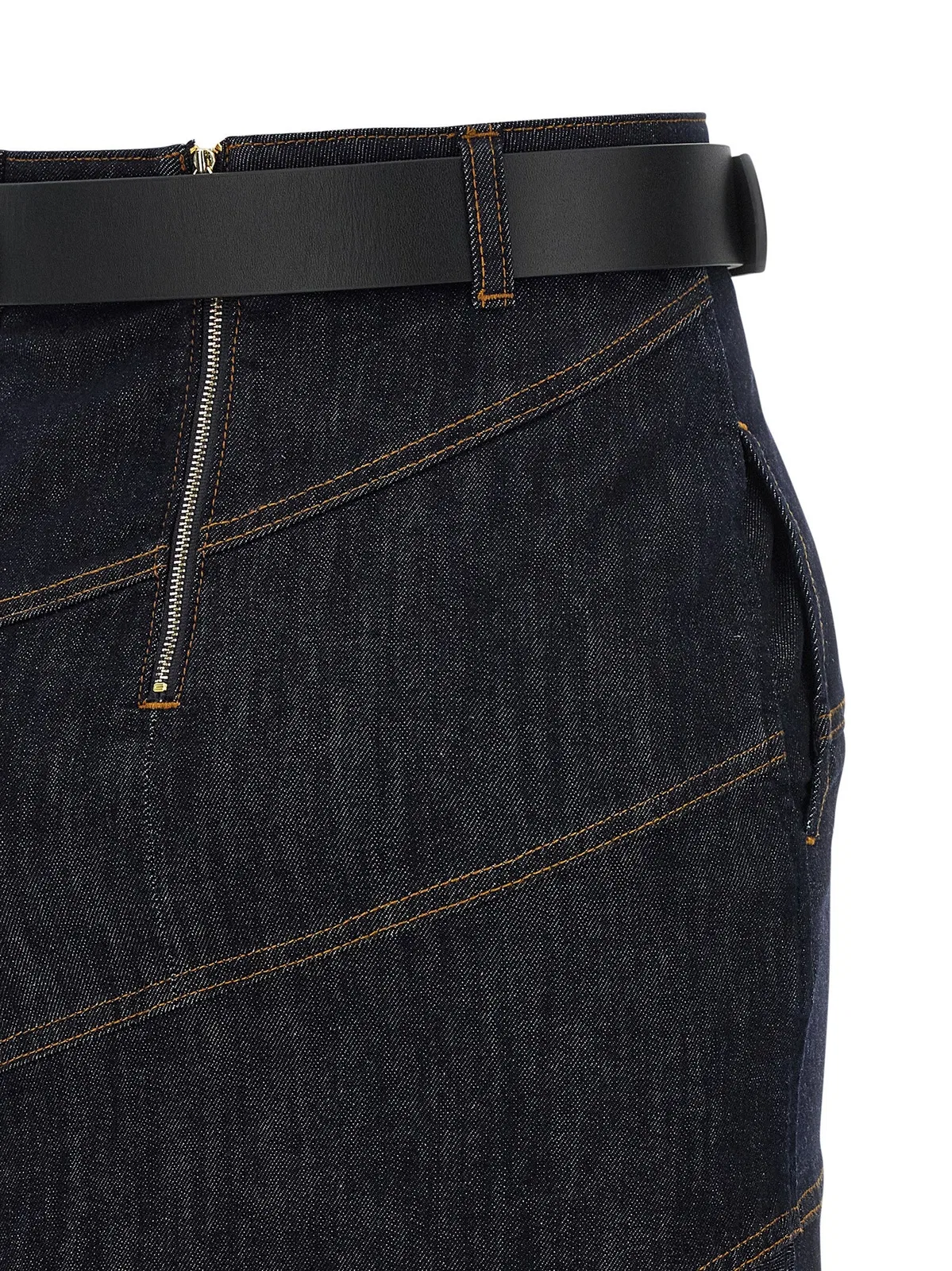 Self-Portrait Self Portrait 'Indigo Denim Belted Midi'