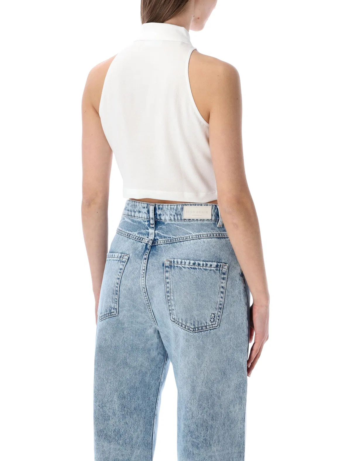 Lacoste Cropped Cotton Polo Top