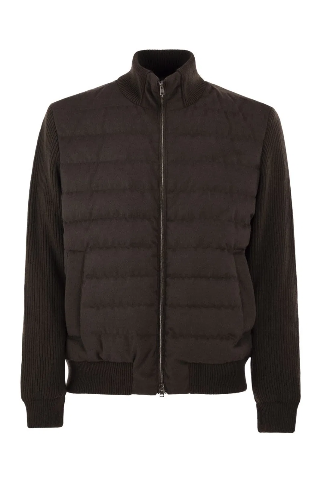 Herno Quilted Knit And Fabric Jacket With High