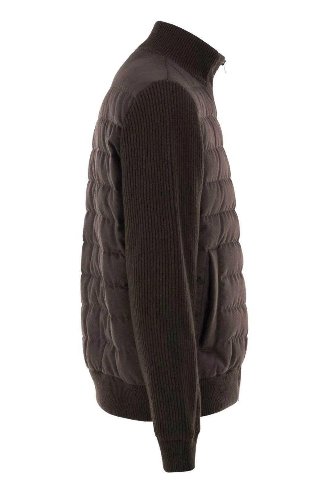 Herno Quilted Knit And Fabric Jacket With High