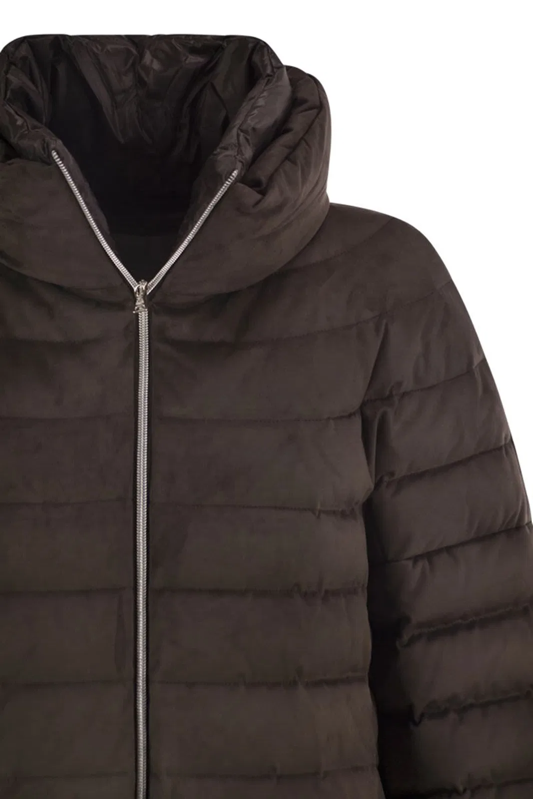 Herno Technical Suede-Effect Down Jacket With 