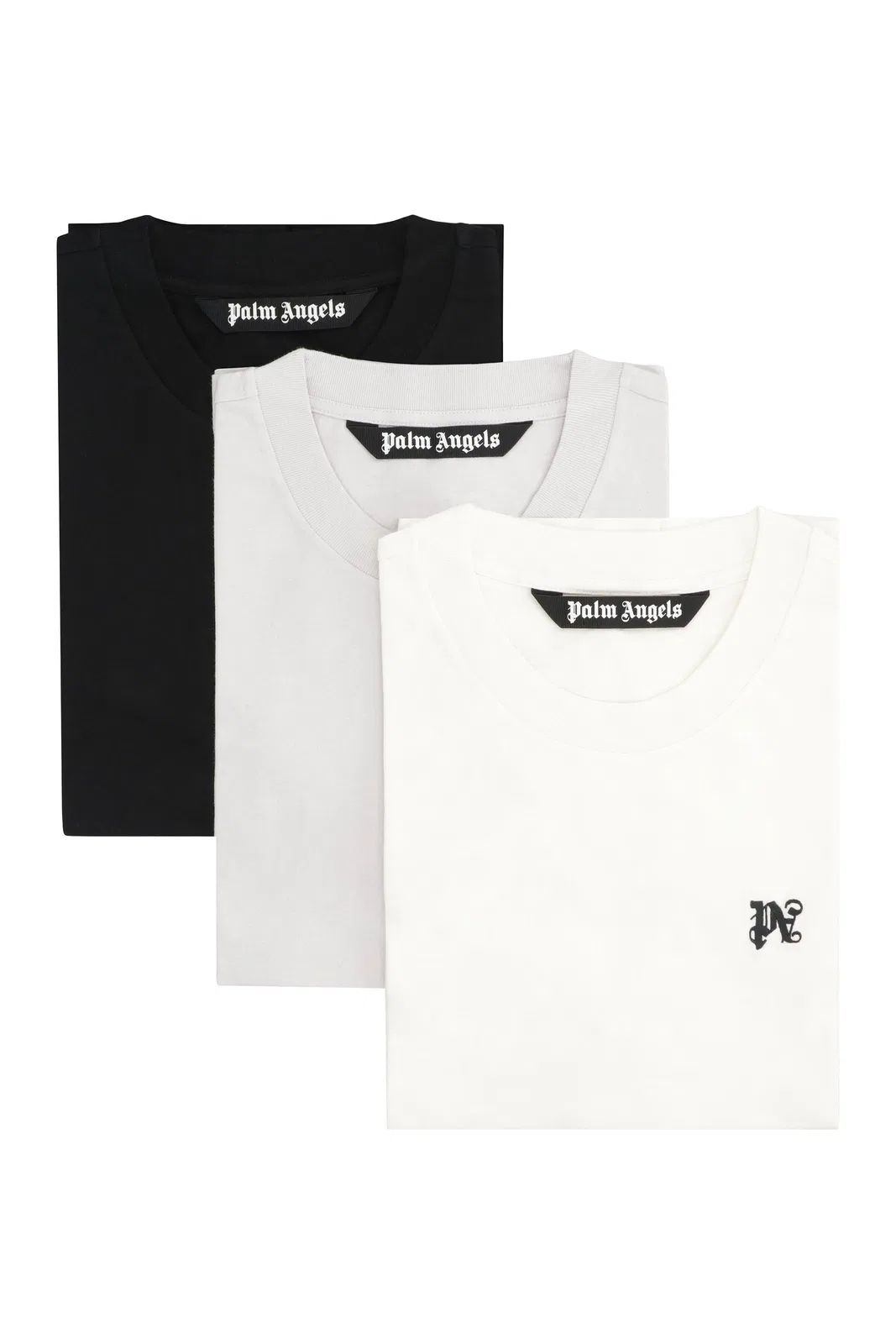 Palm Angels Set Of Three Crew-Neck T-Shirts In Cotto