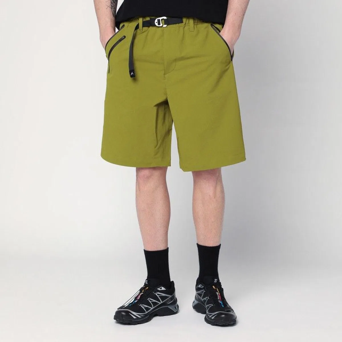Purple mountain observatory Olive Green Bermuda In Mixed Nylon