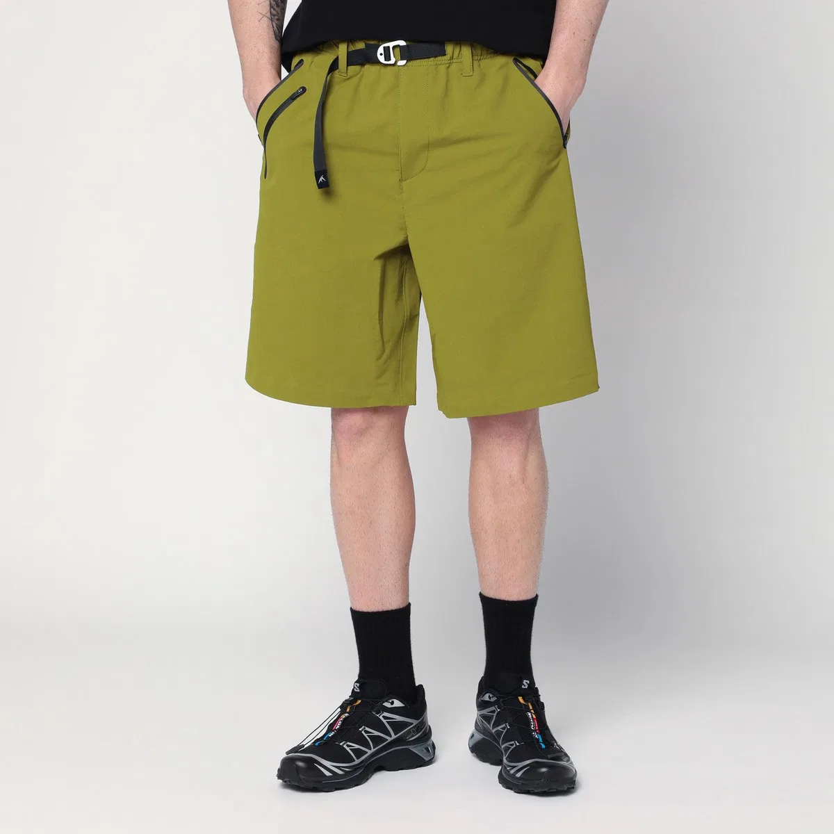 Purple mountain observatory Olive Green Bermuda In Mixed Nylon