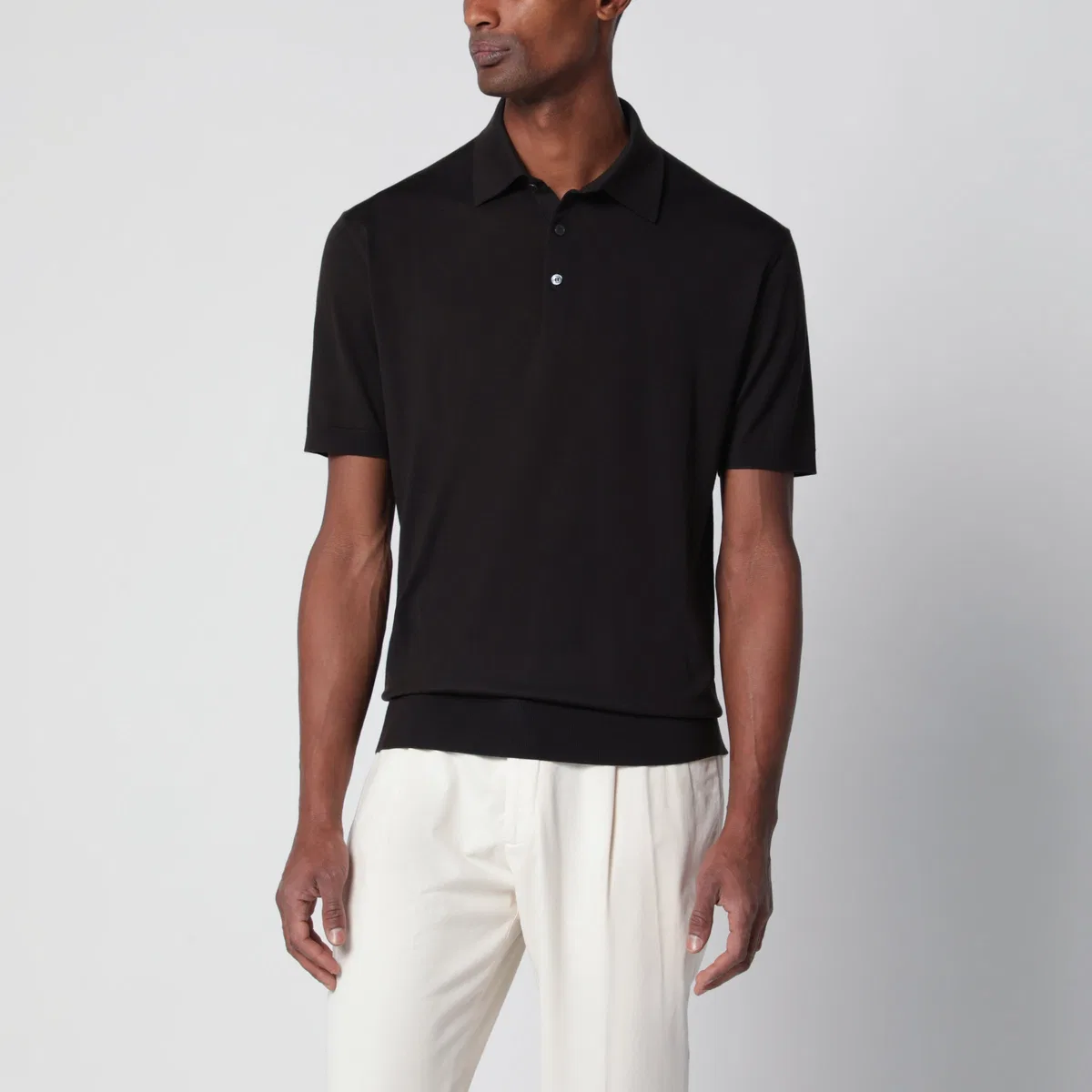 Ermenegildo Zegna Dark Brown Wool Polo