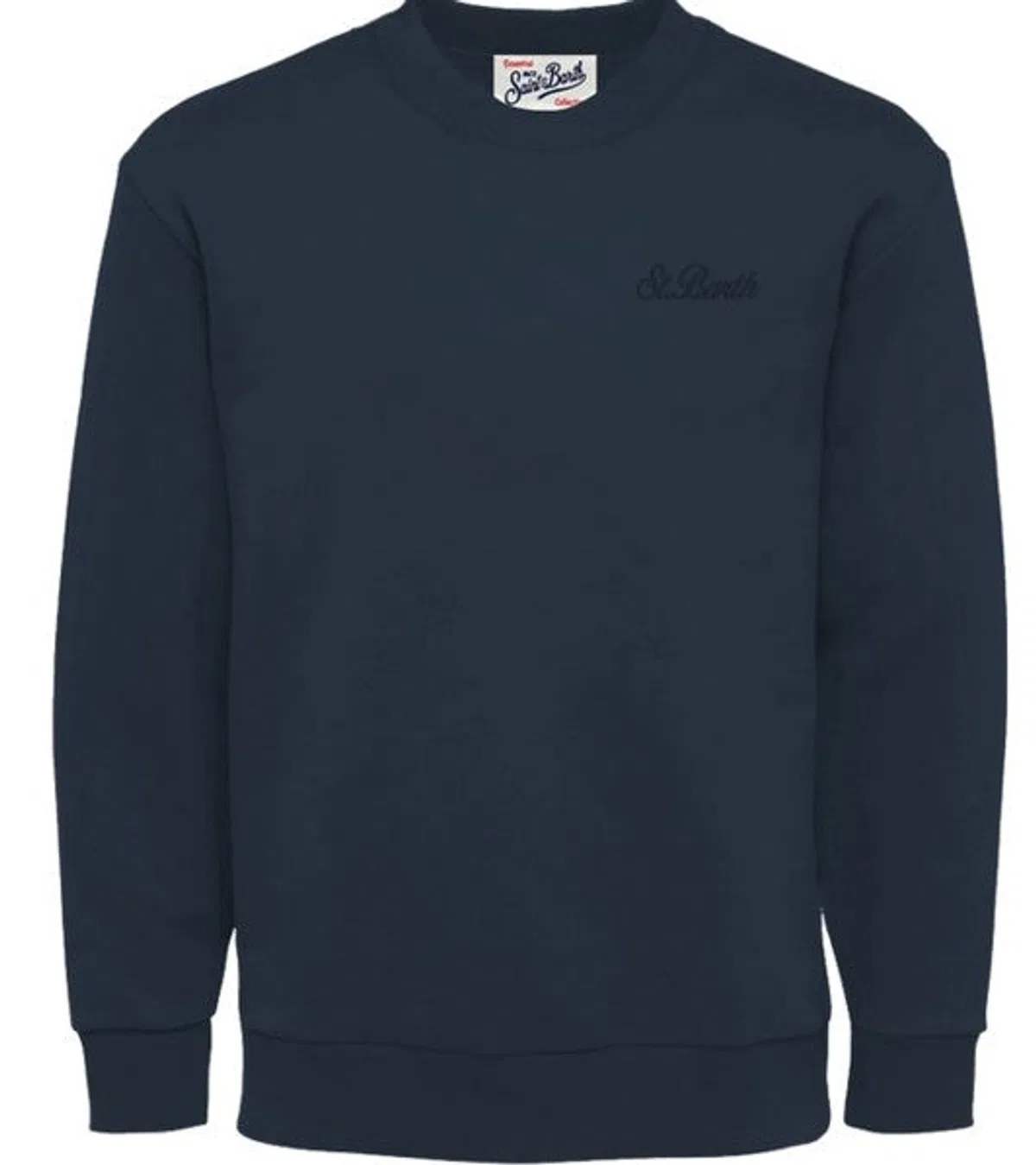 Mc2 Saint Barth Navy Blue Embroidered Round Sweater