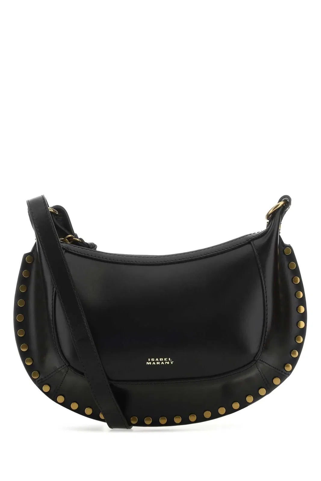 Isabel Marant Oskan Moon Studded Calfskin Leather Bag 