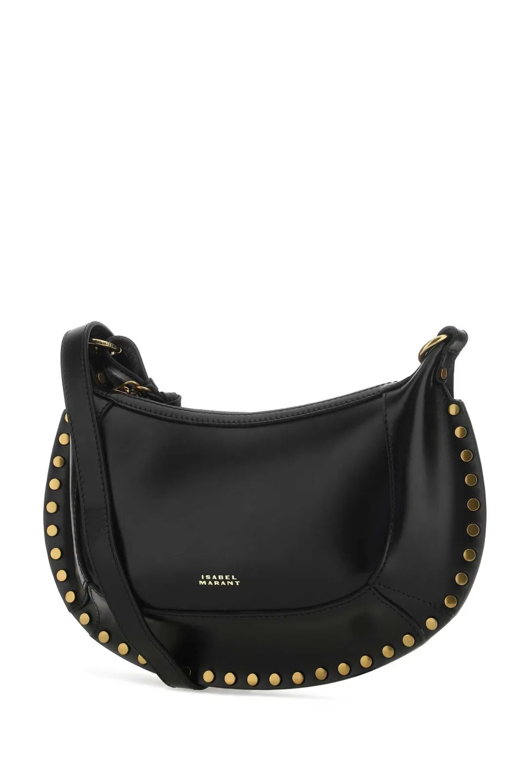 Isabel Marant Oskan Moon Studded Calfskin Leather Bag