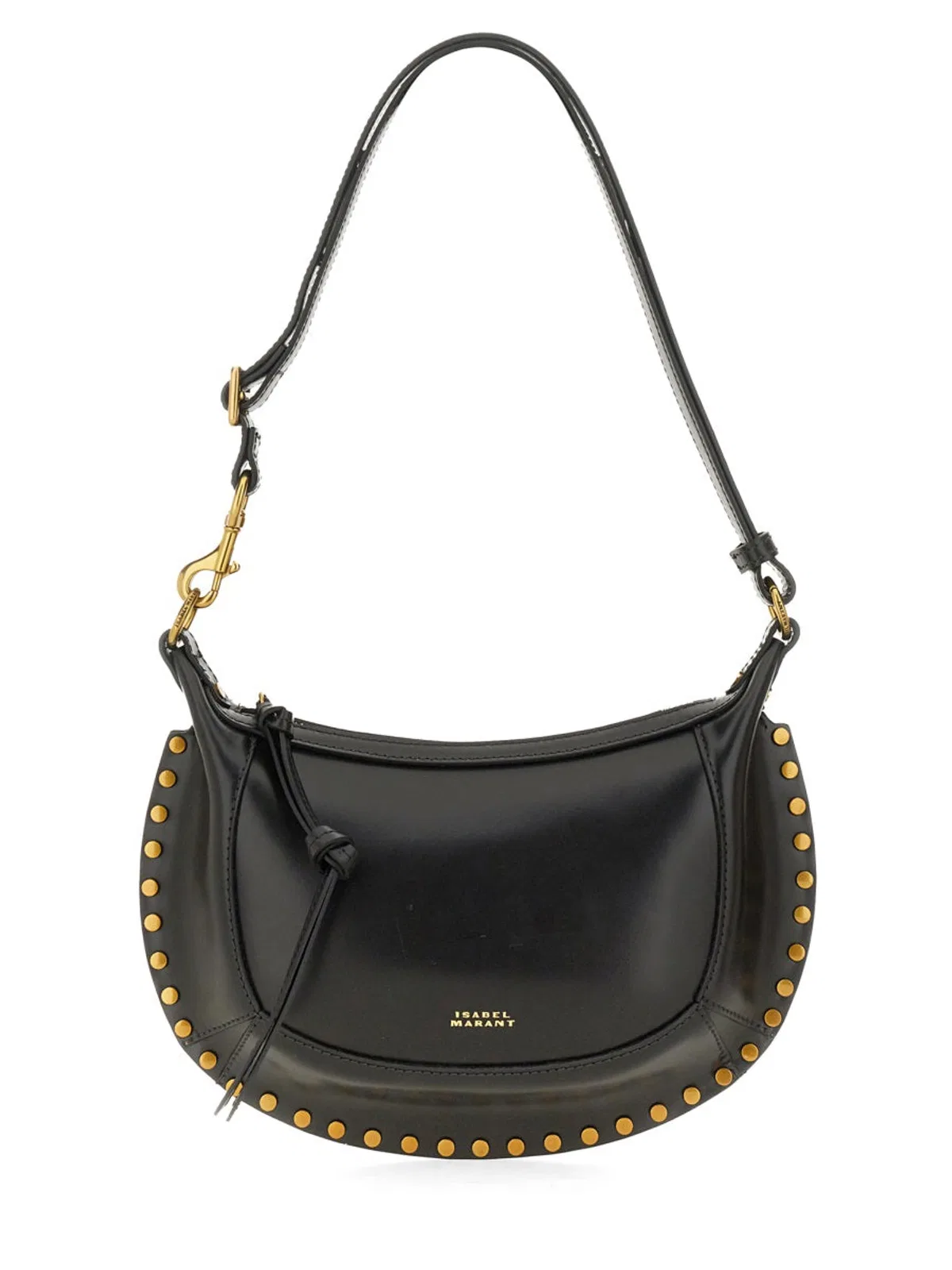 Isabel Marant Oskan Moon Studded Calfskin Leather Bag