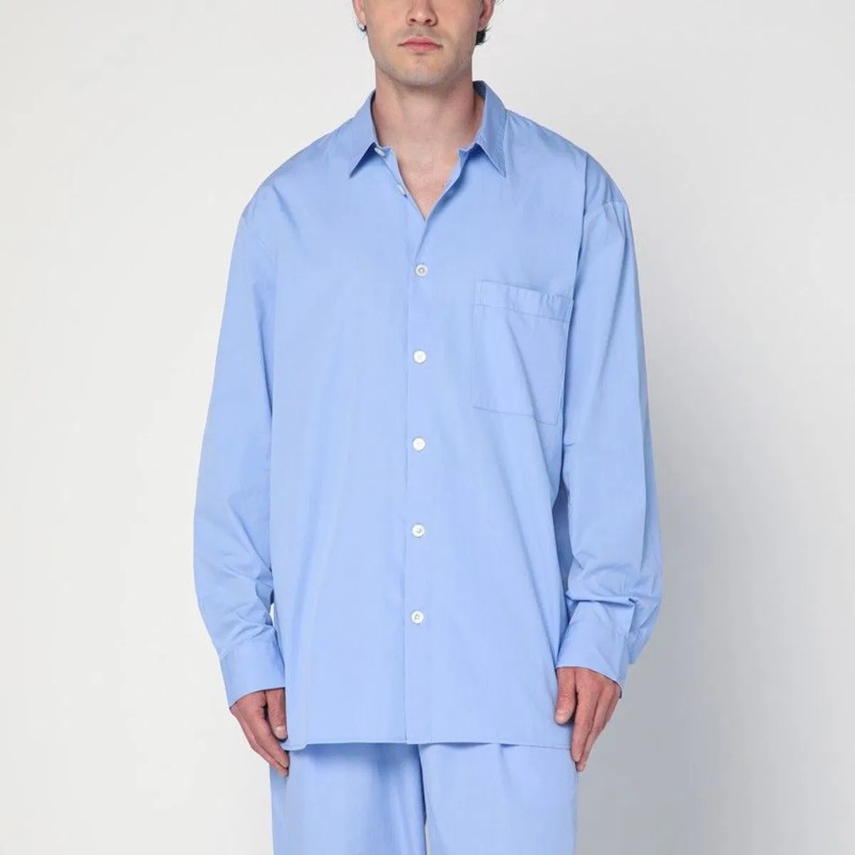 Tekla Cornflower Blue Pyjama Shirt
