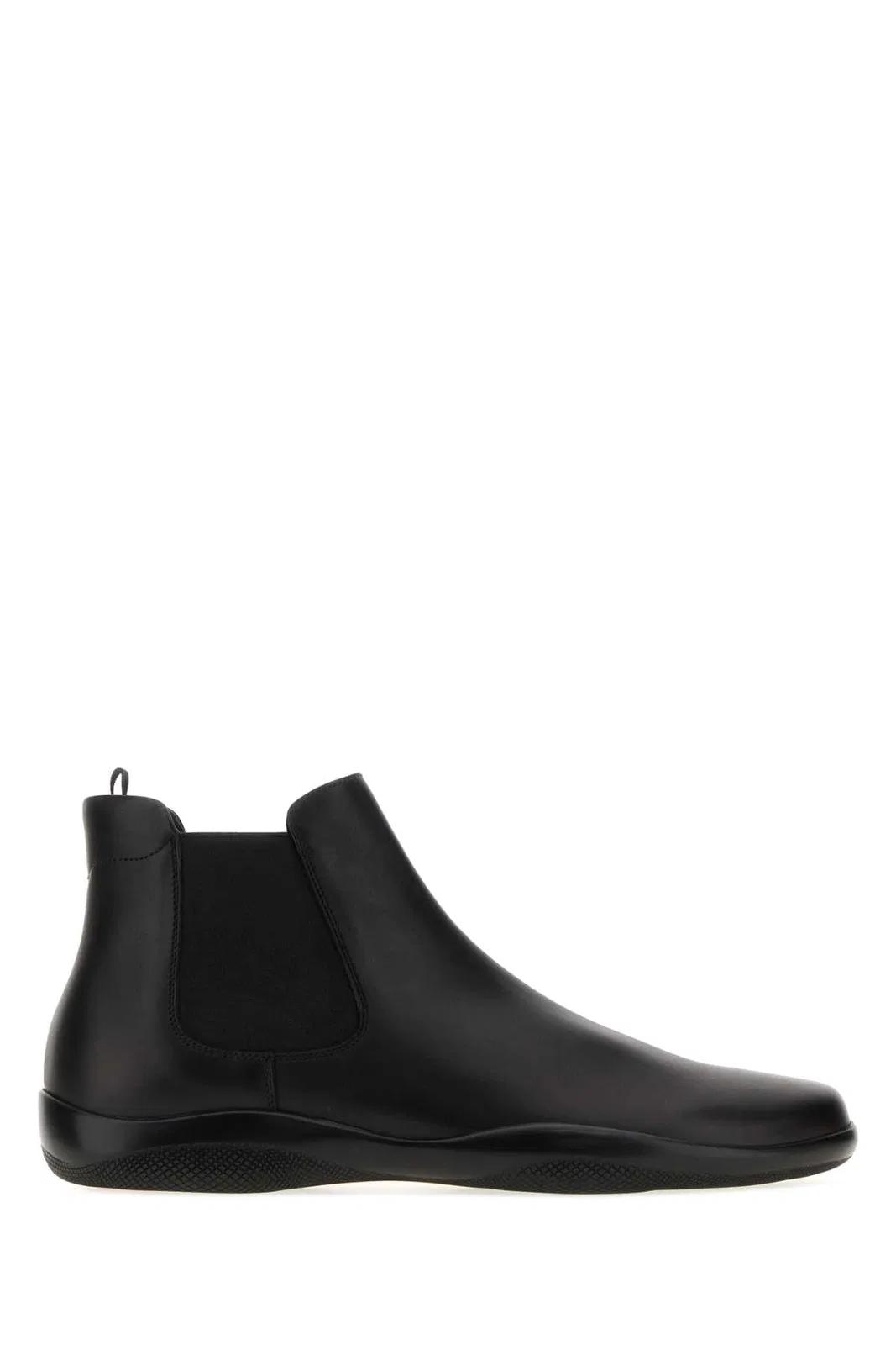 Prada Black Leather Ankle Boots