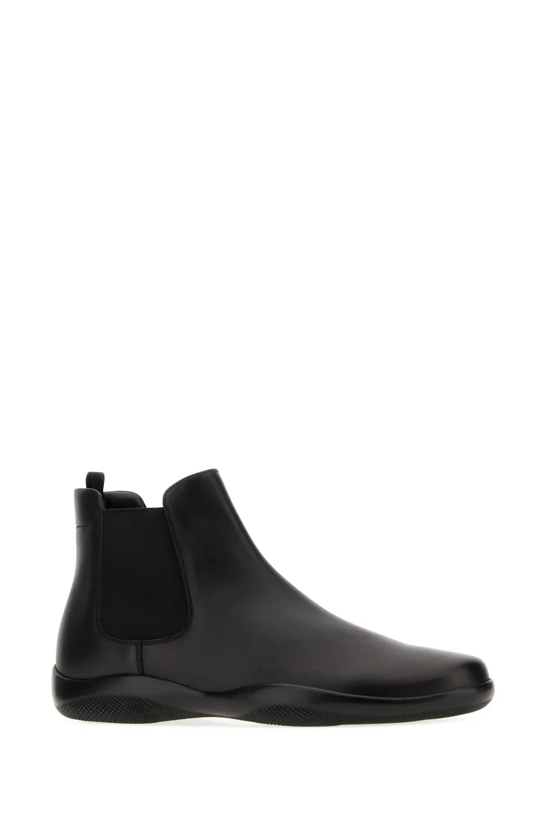 Prada Black Leather Ankle Boots