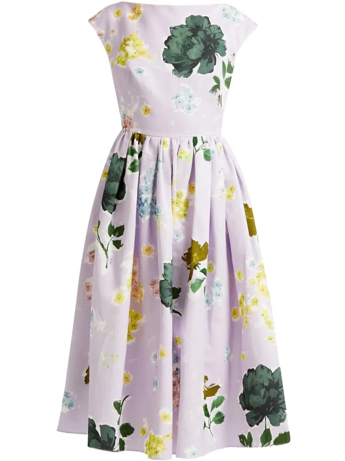 Erdem Vestido Margot Flores Escote B Lila