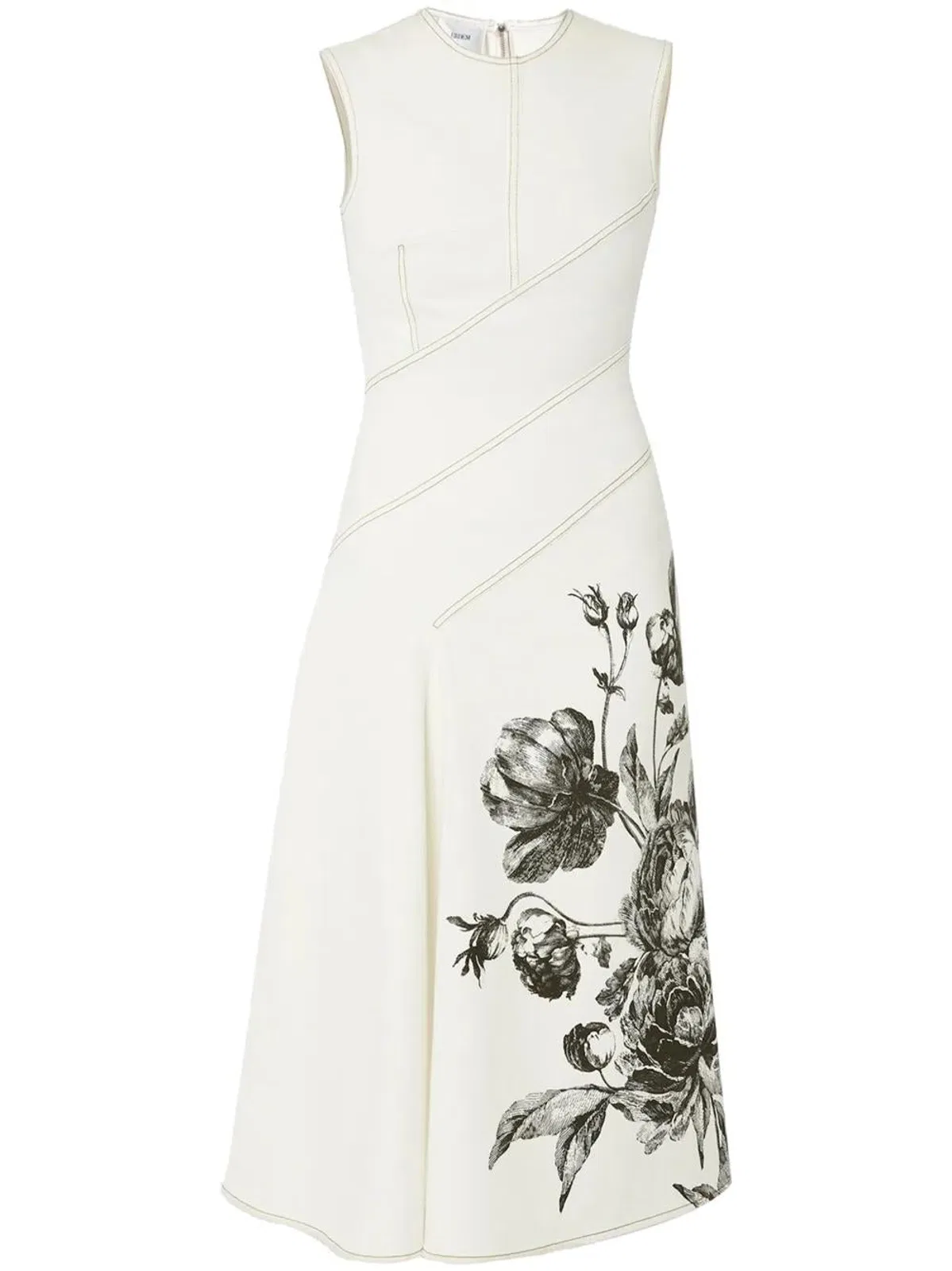 Erdem Vestido Sin Mangas Flores Crudo