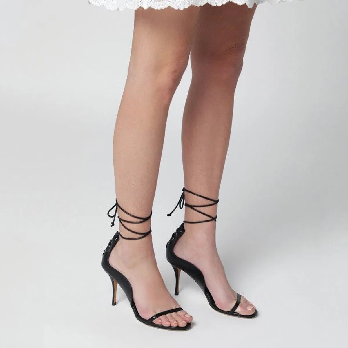 Jude Issa Black Leather Sandals