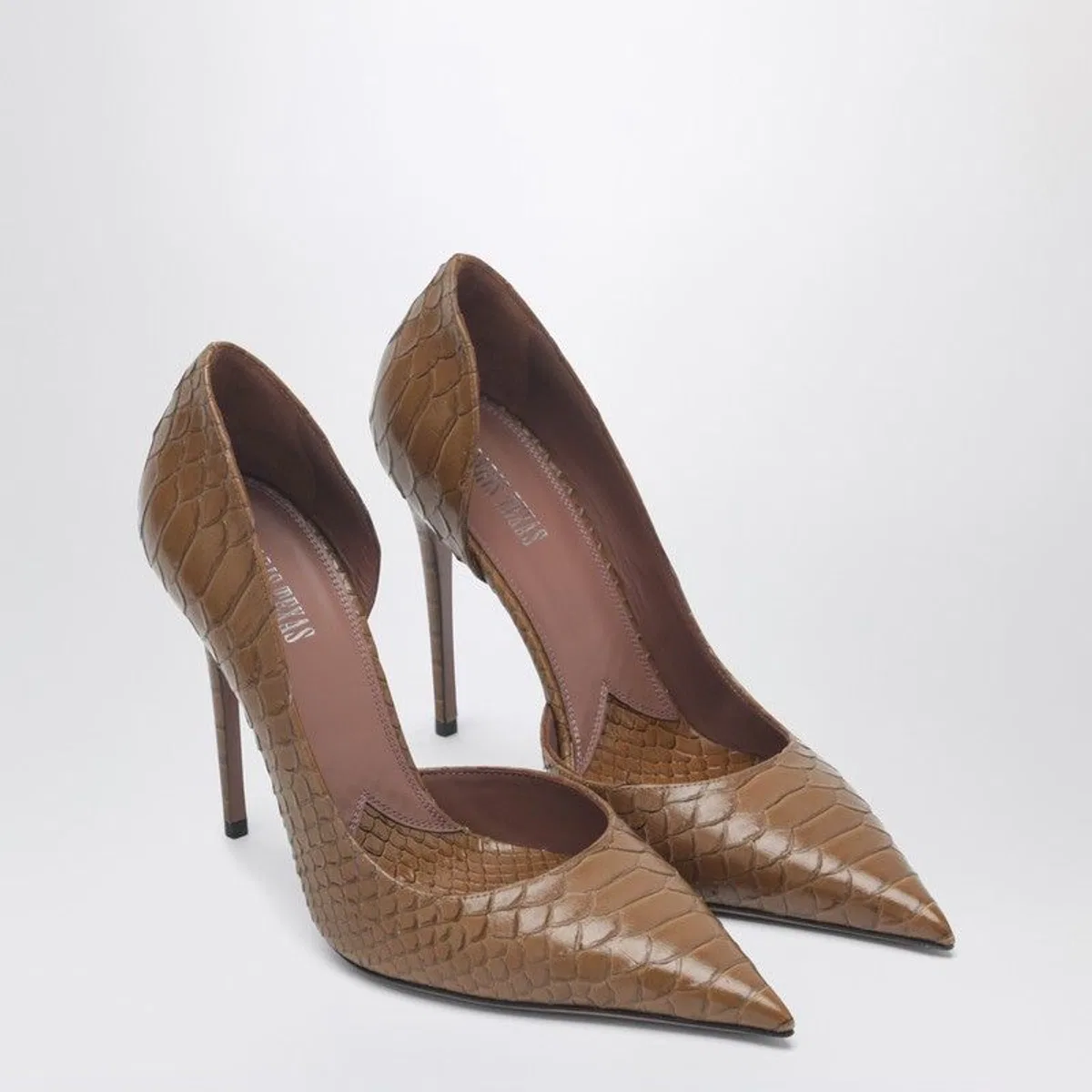 Paris texas Vera 105 Coffeecolored Leather Pumps Wit