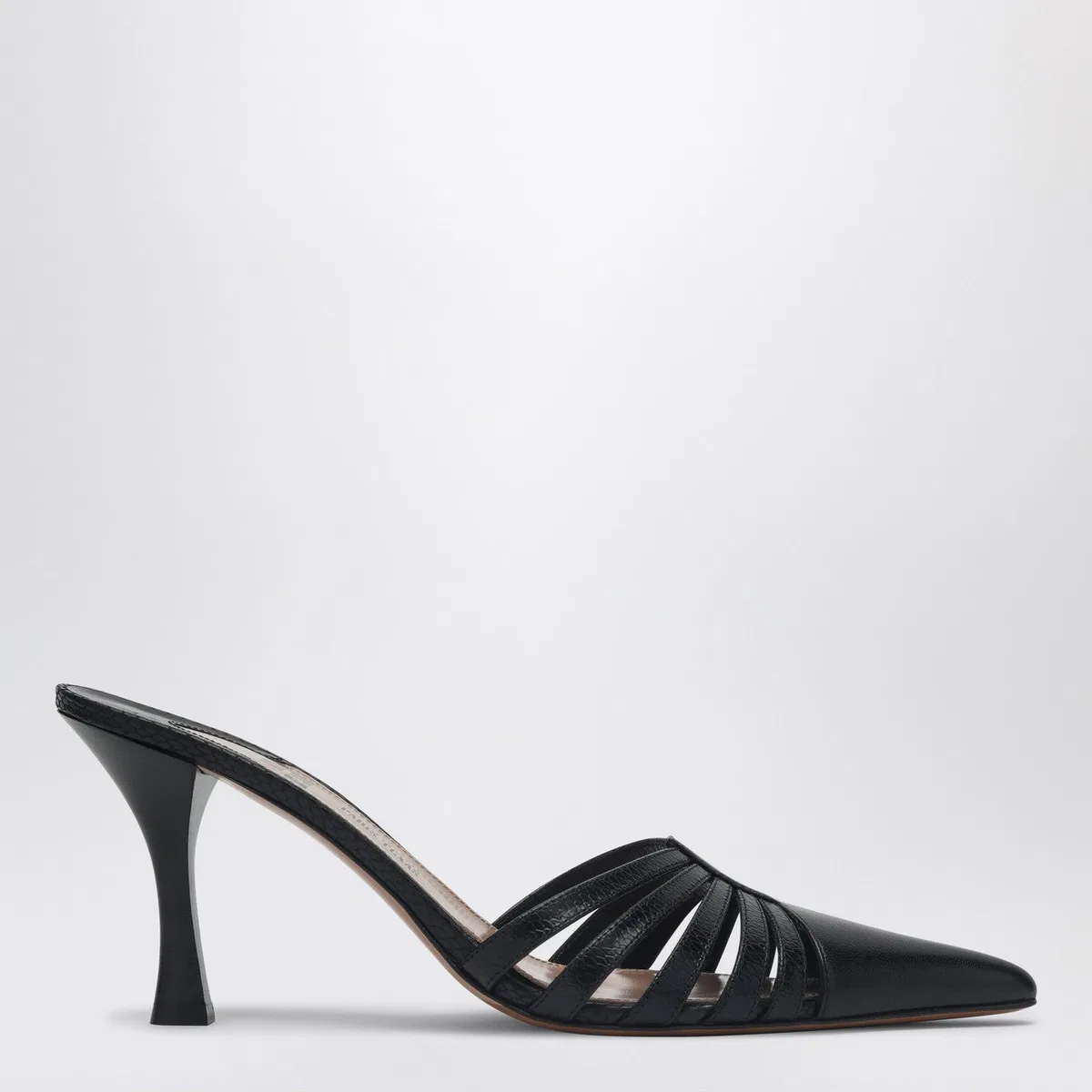 Paris texas Black Leather Mule Nadia