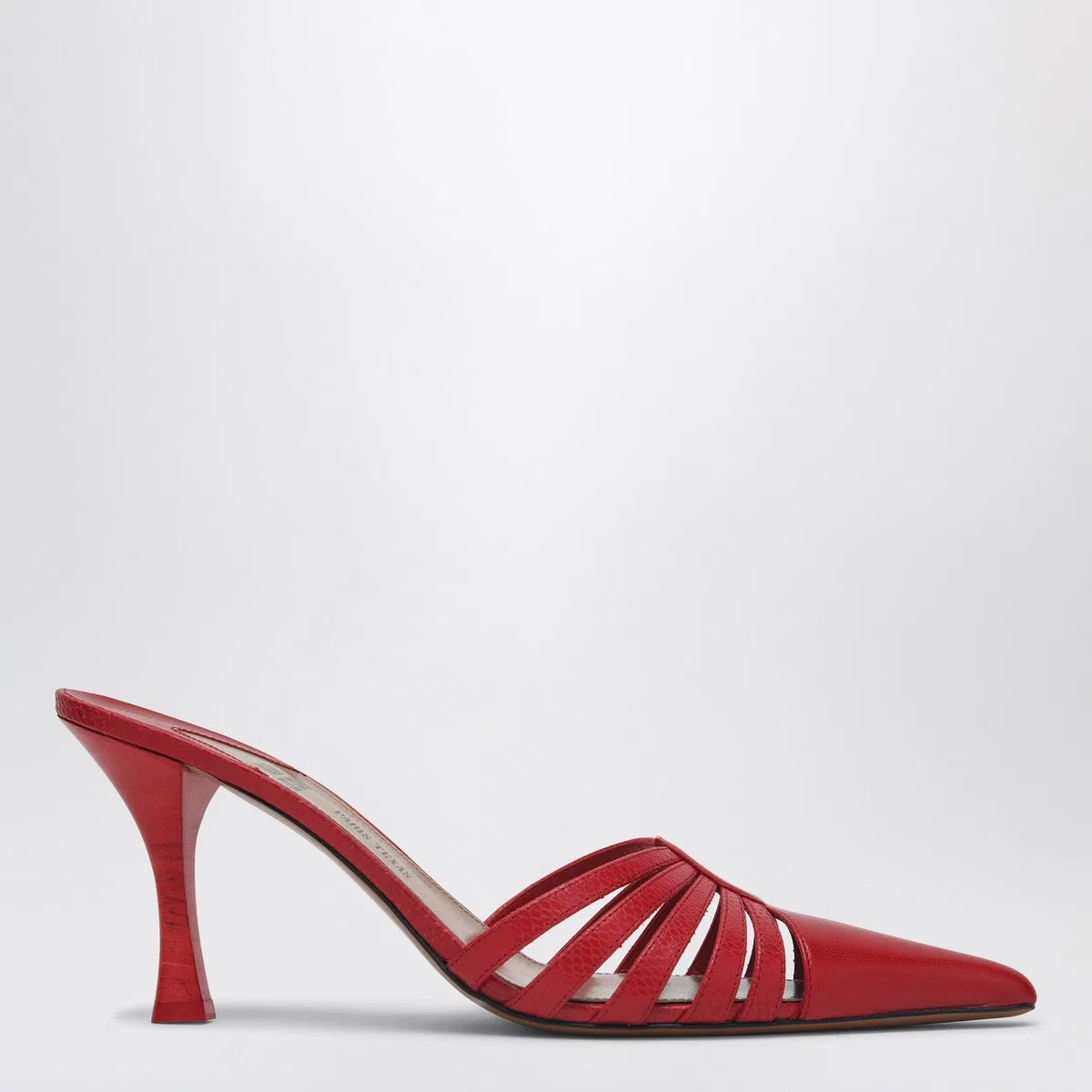 Paris texas Red Leather Mule Nadia