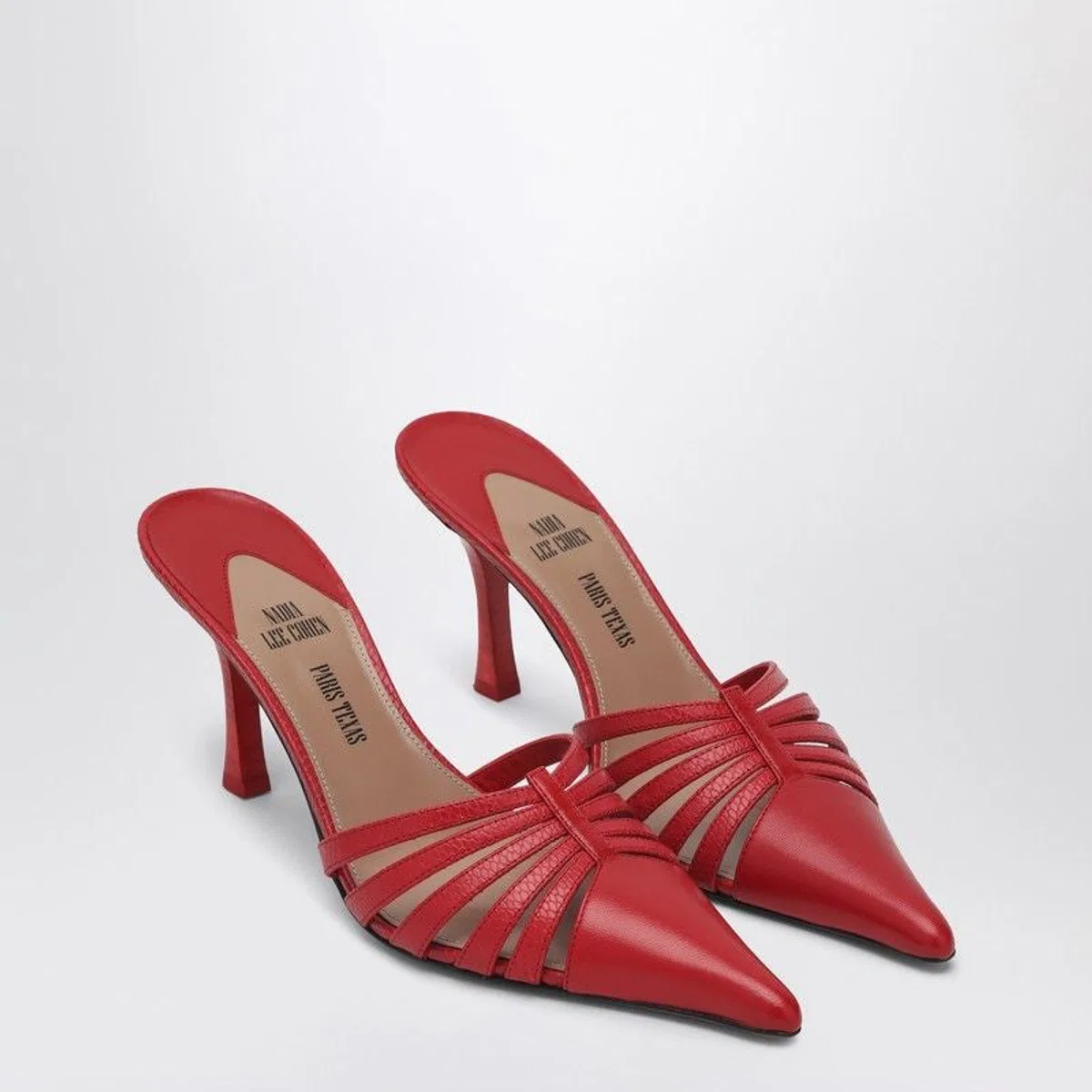 Paris texas Red Leather Mule Nadia