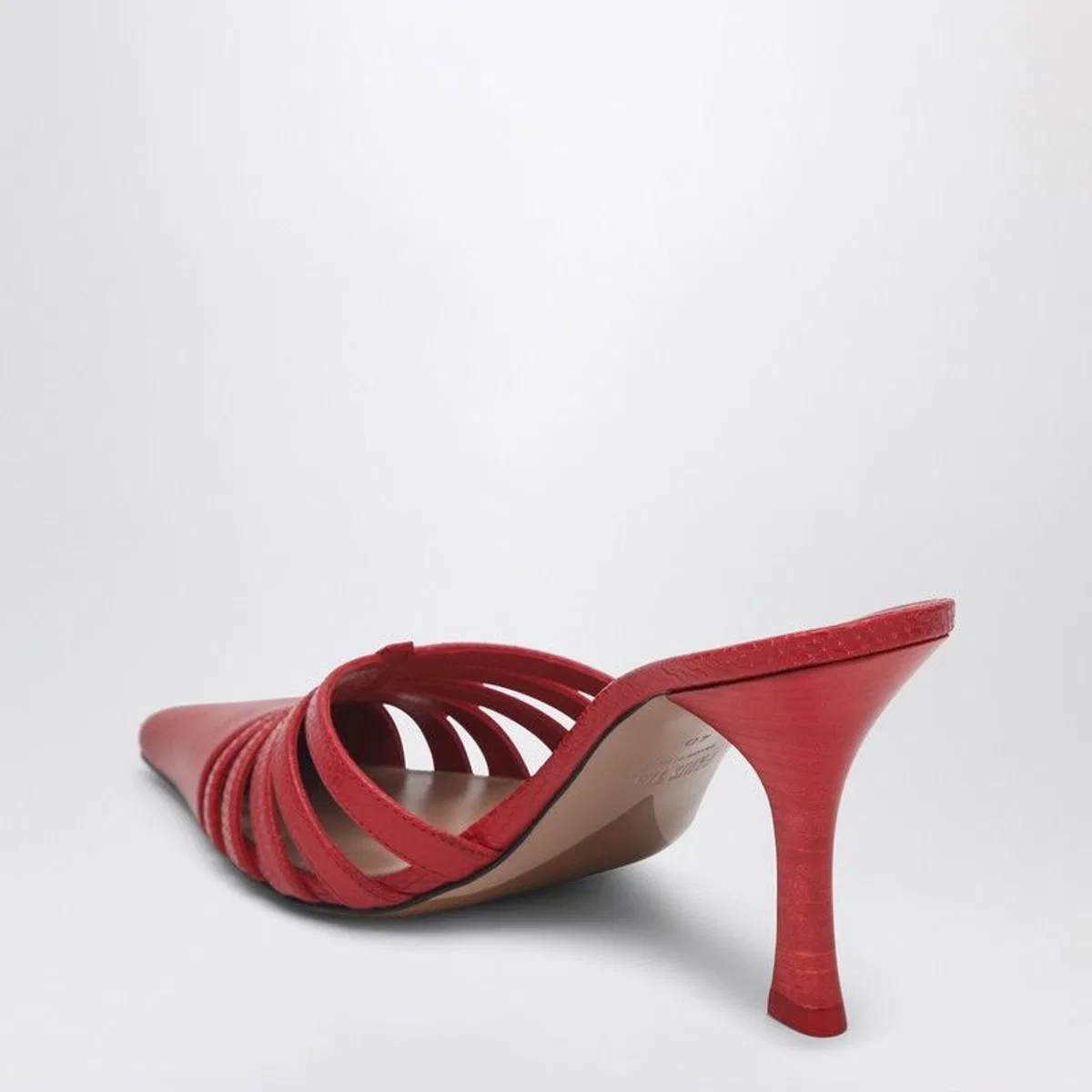 Paris texas Red Leather Mule Nadia