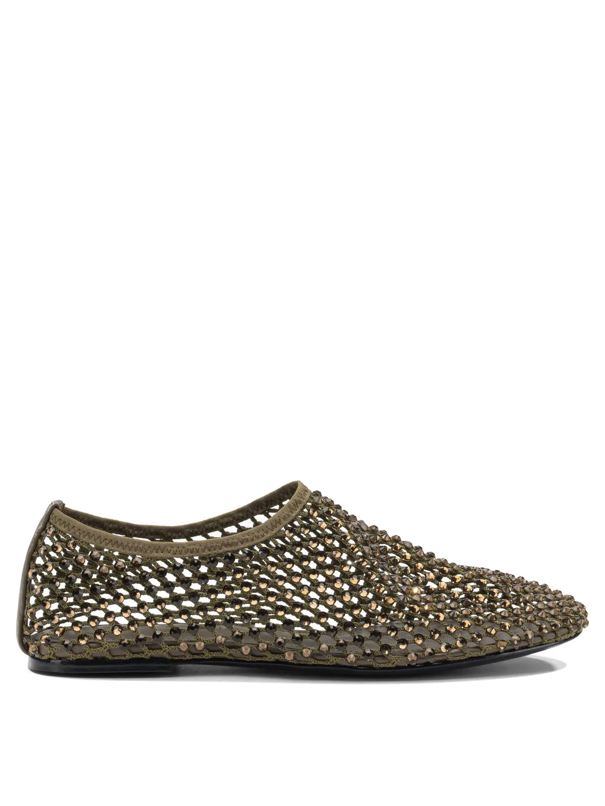 Strategia Green Mesh Rubber Ballerinas