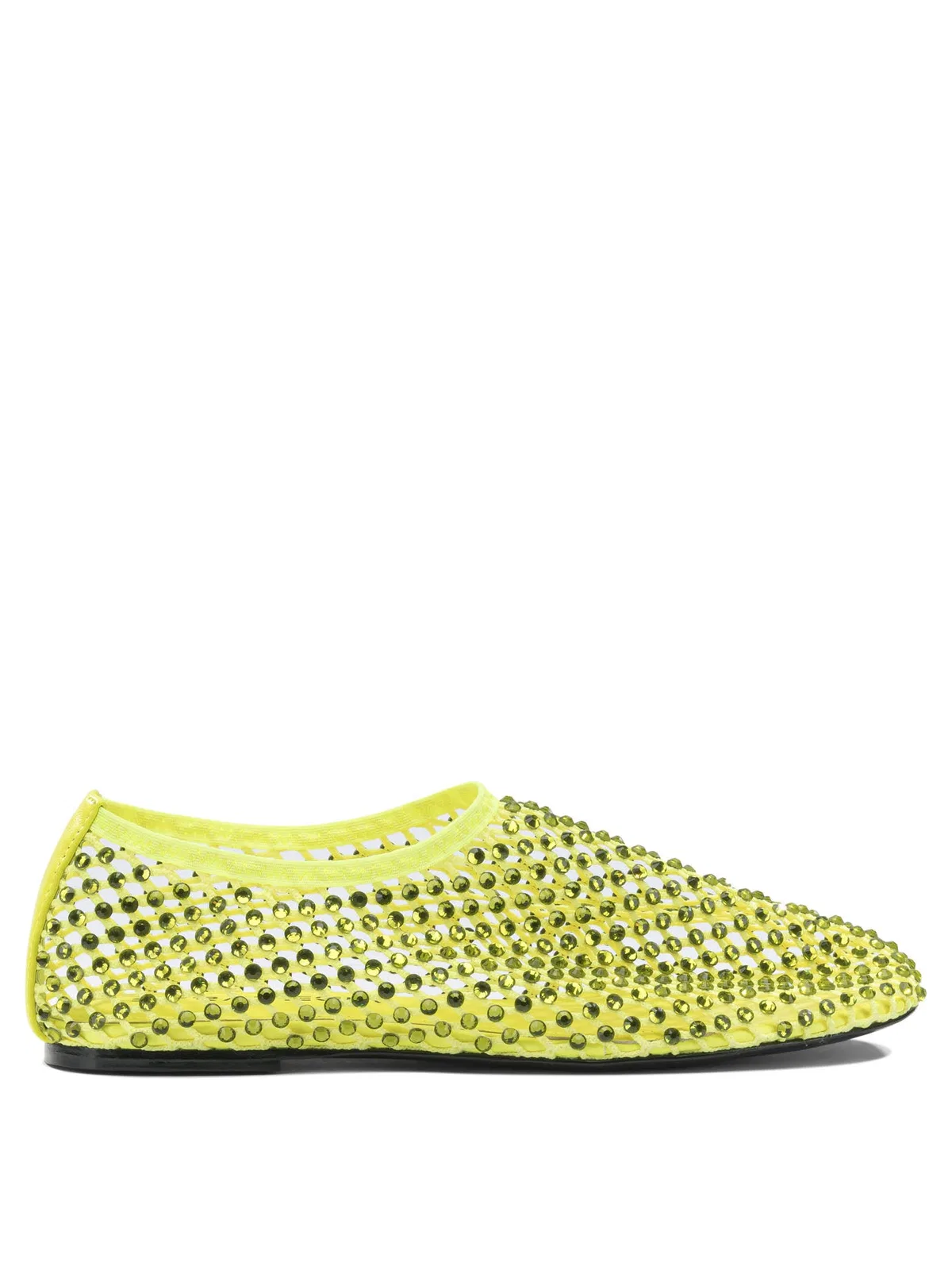 Strategia Yellow Mesh Leather Ballerinas