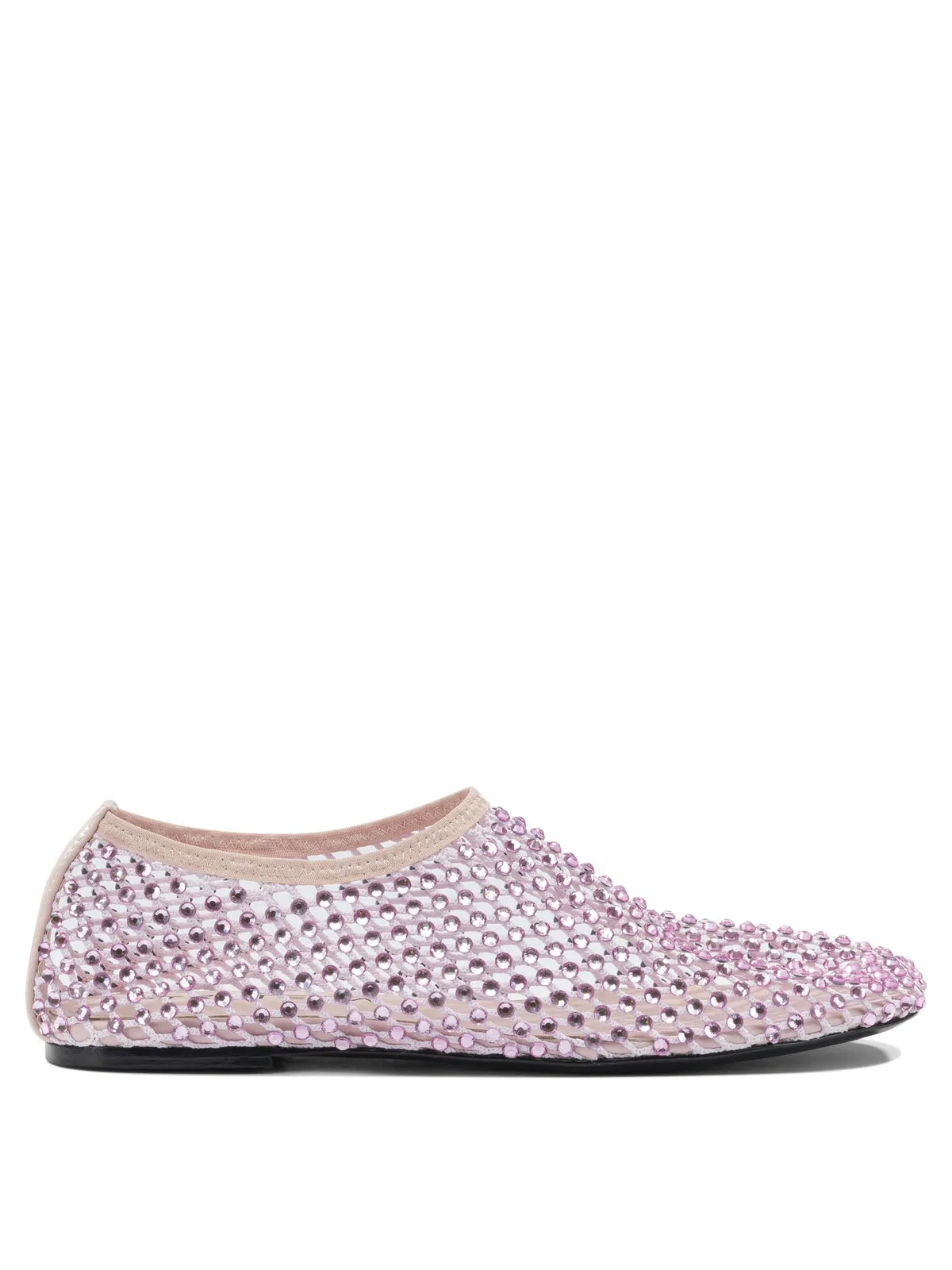 Strategia Pink Mesh Leather Ballerinas