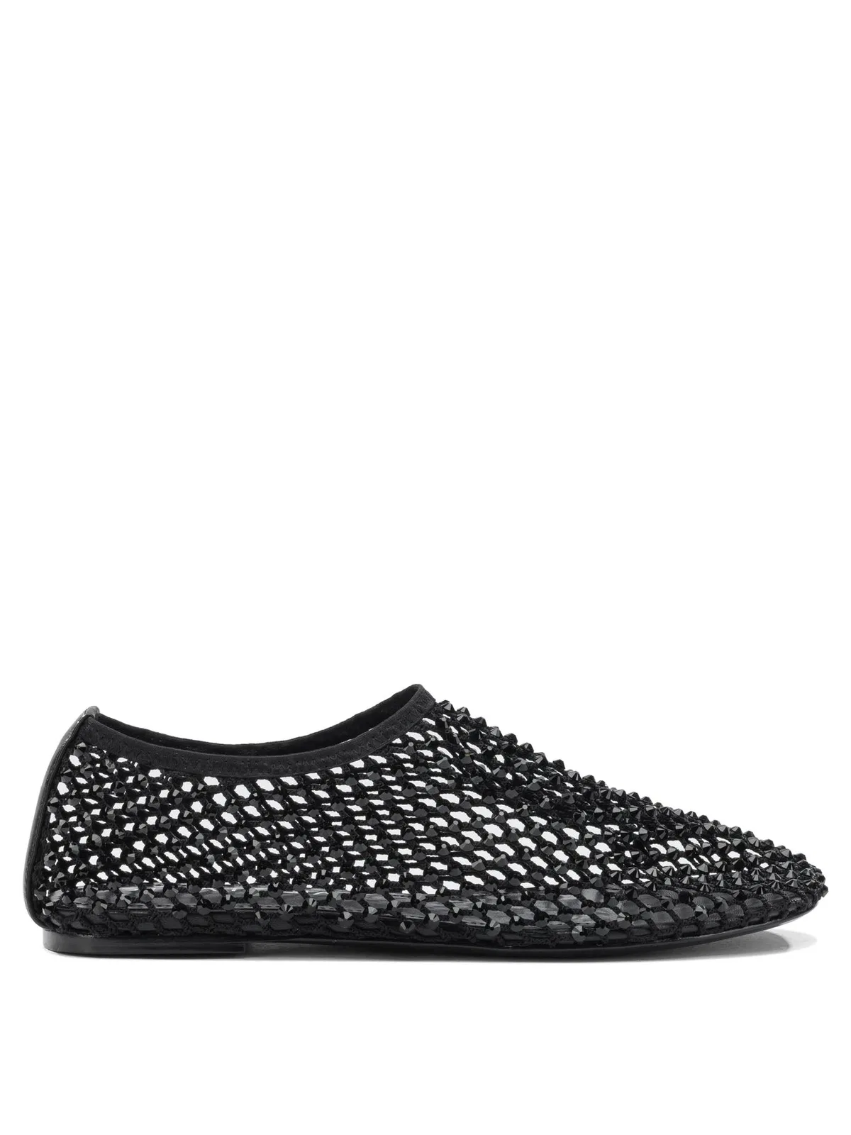 Strategia Black Mesh Rubber Ballerinas
