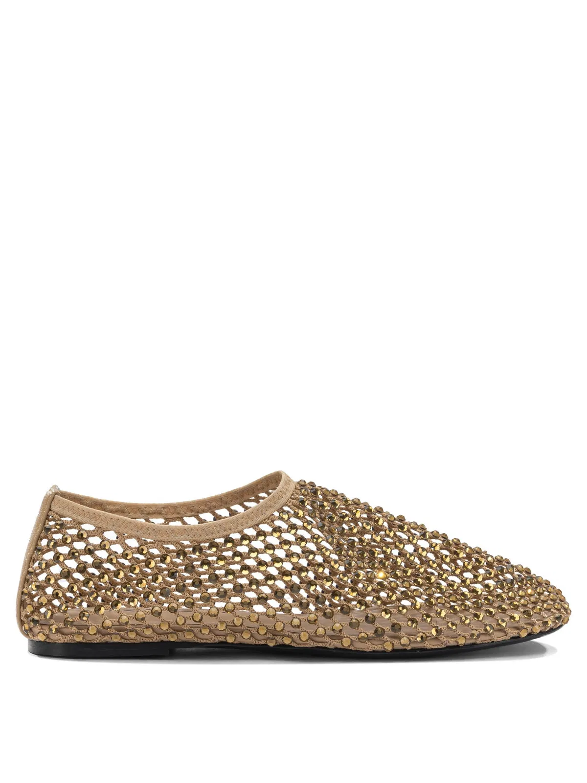Strategia Beige Mesh Rubber Ballerinas