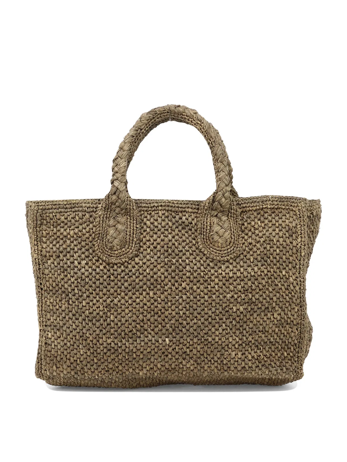 IBeliev Brown Raffia Leather Handbag