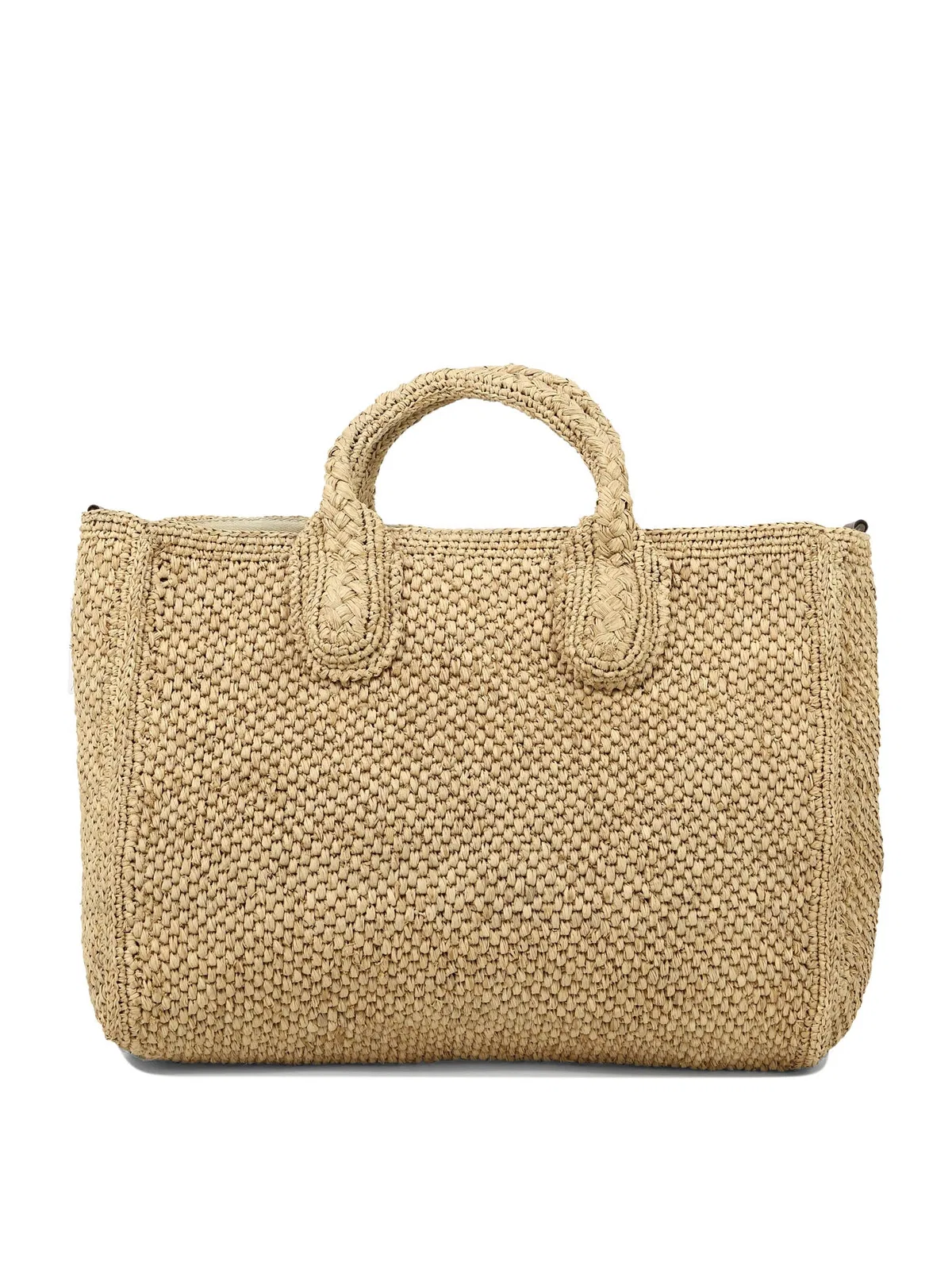 IBeliev Beige Raffia Leather Handbag